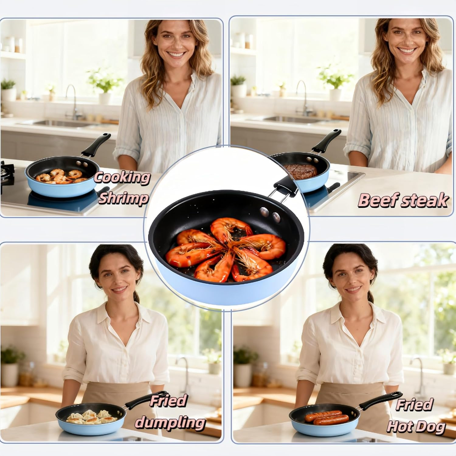 4.7inch Mini Non-Tick Egg Pan – 5-Layer Coating, Dishwasher Safe, Gas/Induction