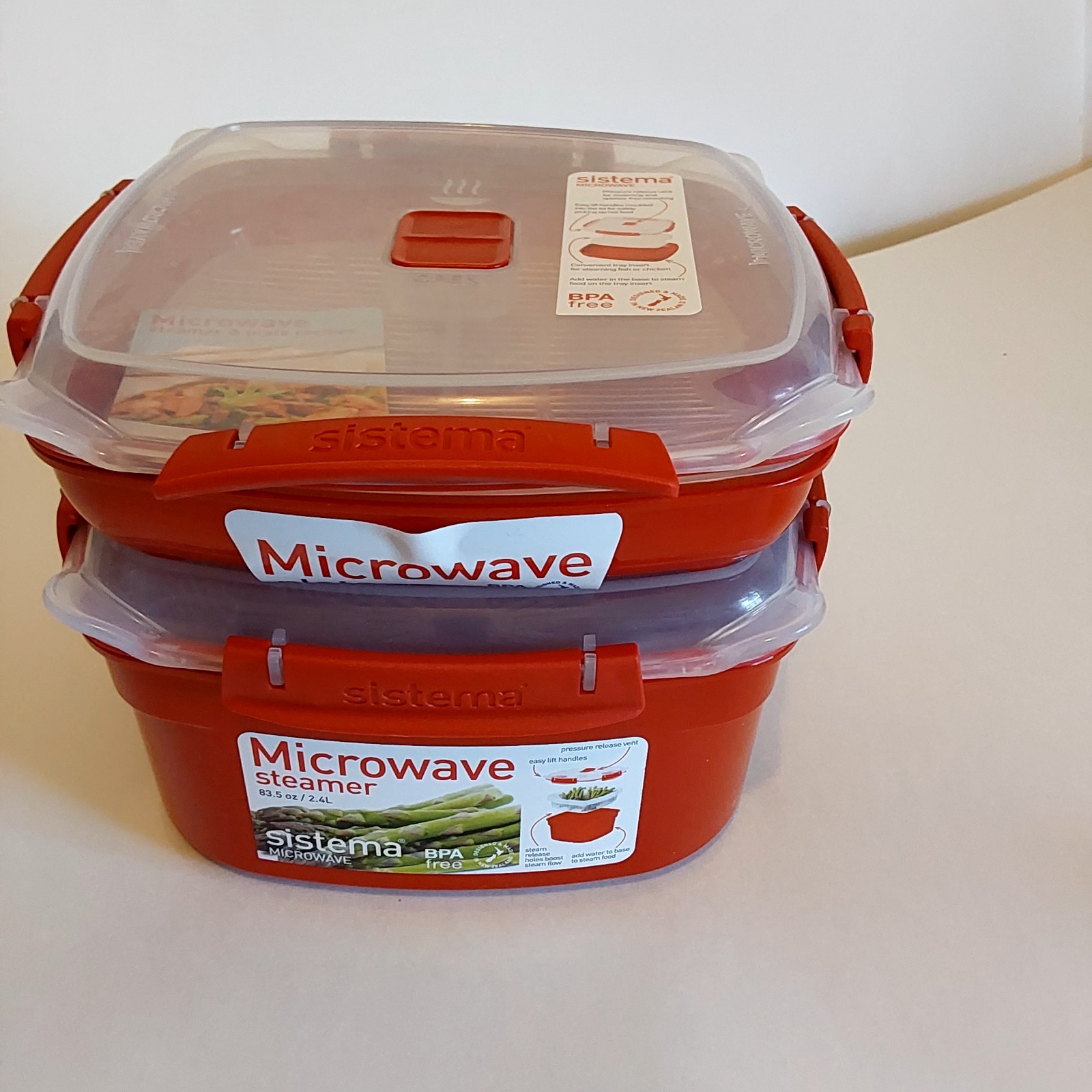 Sistema Klip It Microwave Food Steamer And Removable Baskets BPA FREE