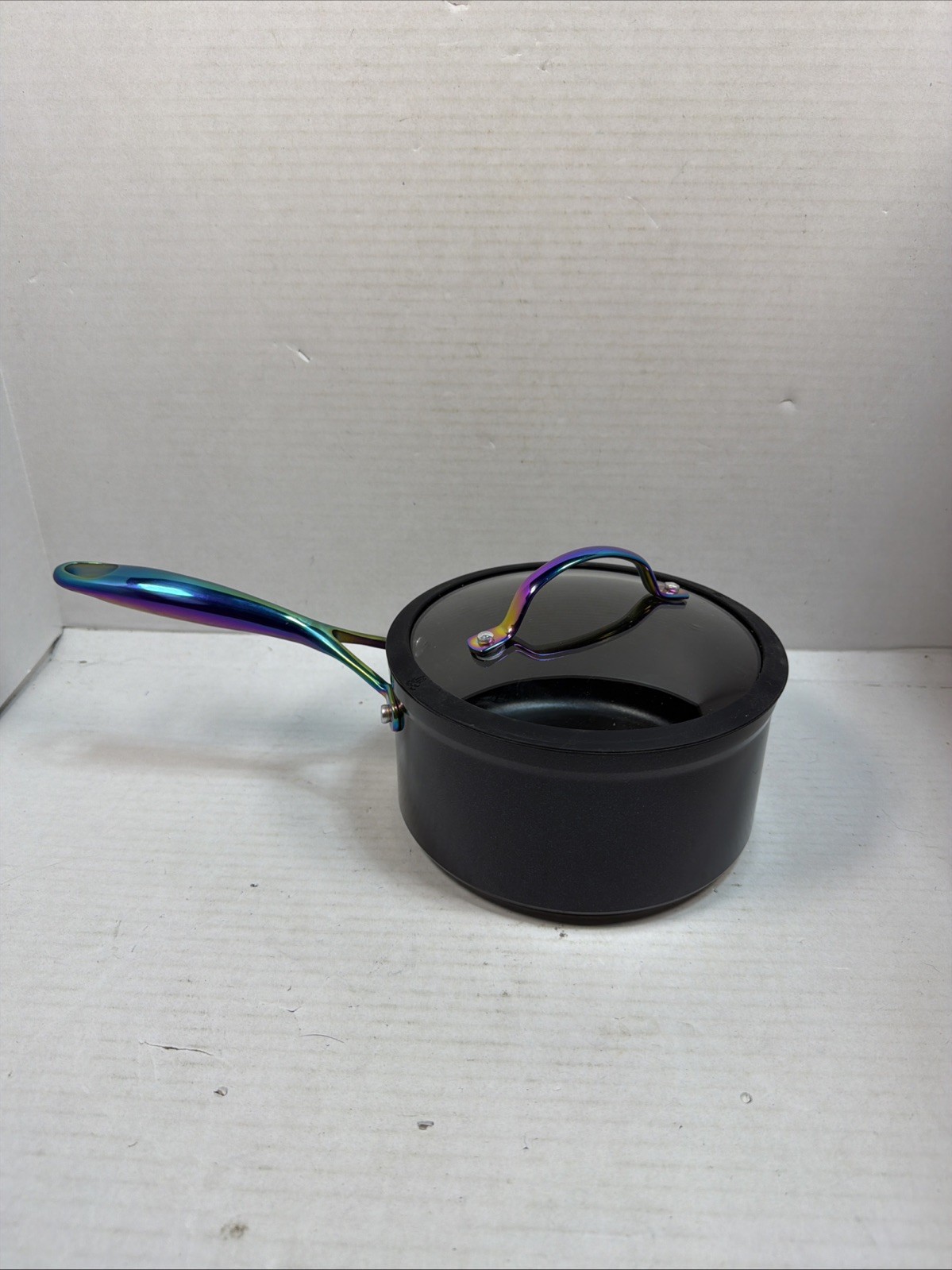 Thyme & Table Non-Stick 2.5 QT Signature Sauce Pan with Glass Lid, Rainbow A1