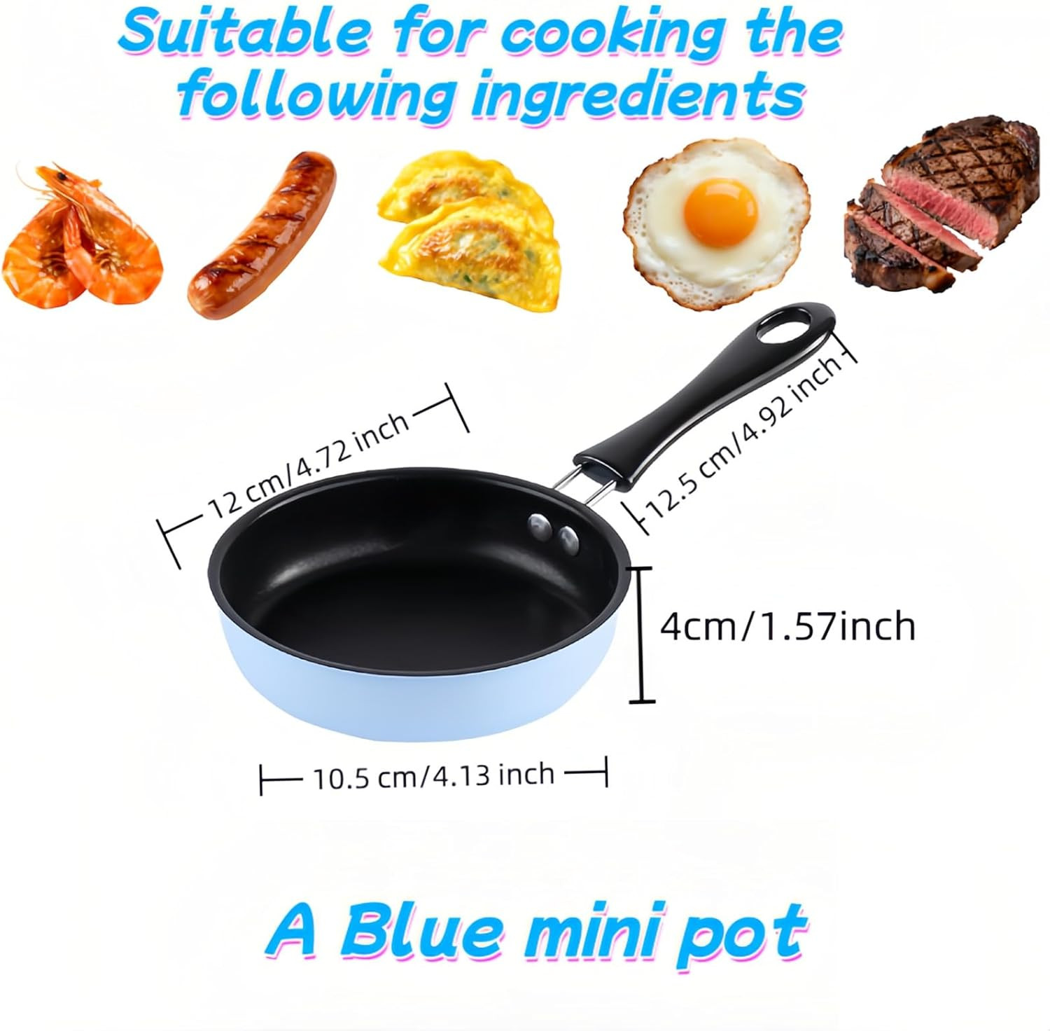 4.7inch Mini Non-Tick Egg Pan – 5-Layer Coating, Dishwasher Safe, Gas/Induction