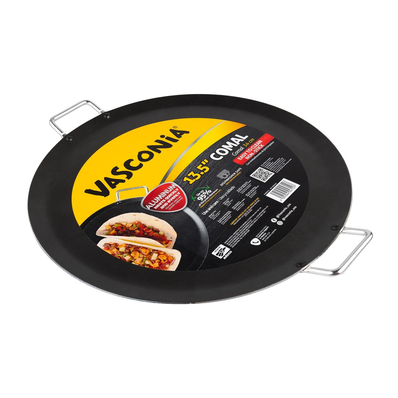 13.5 in Round Oven Safe Aluminum Grill Pan Rapid Heating Versatile Cooking