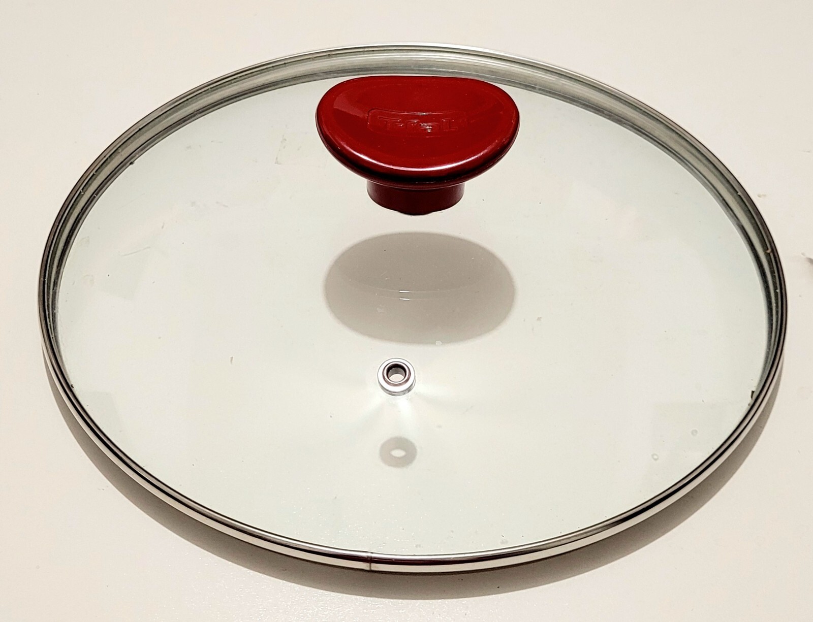 T-fal lid Red knob Replacement 10″` Round Vented Clear Glass