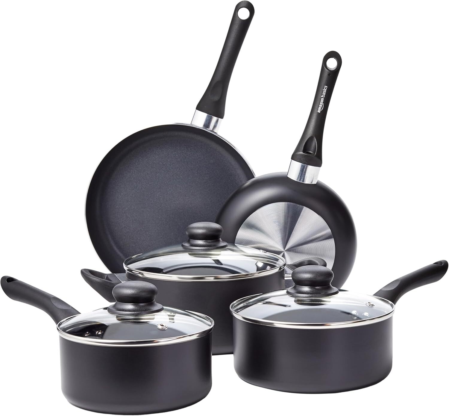 Non Stick Kitchen Cookware 8-Piece Set, Non-Induction, Includes Pots and Pans