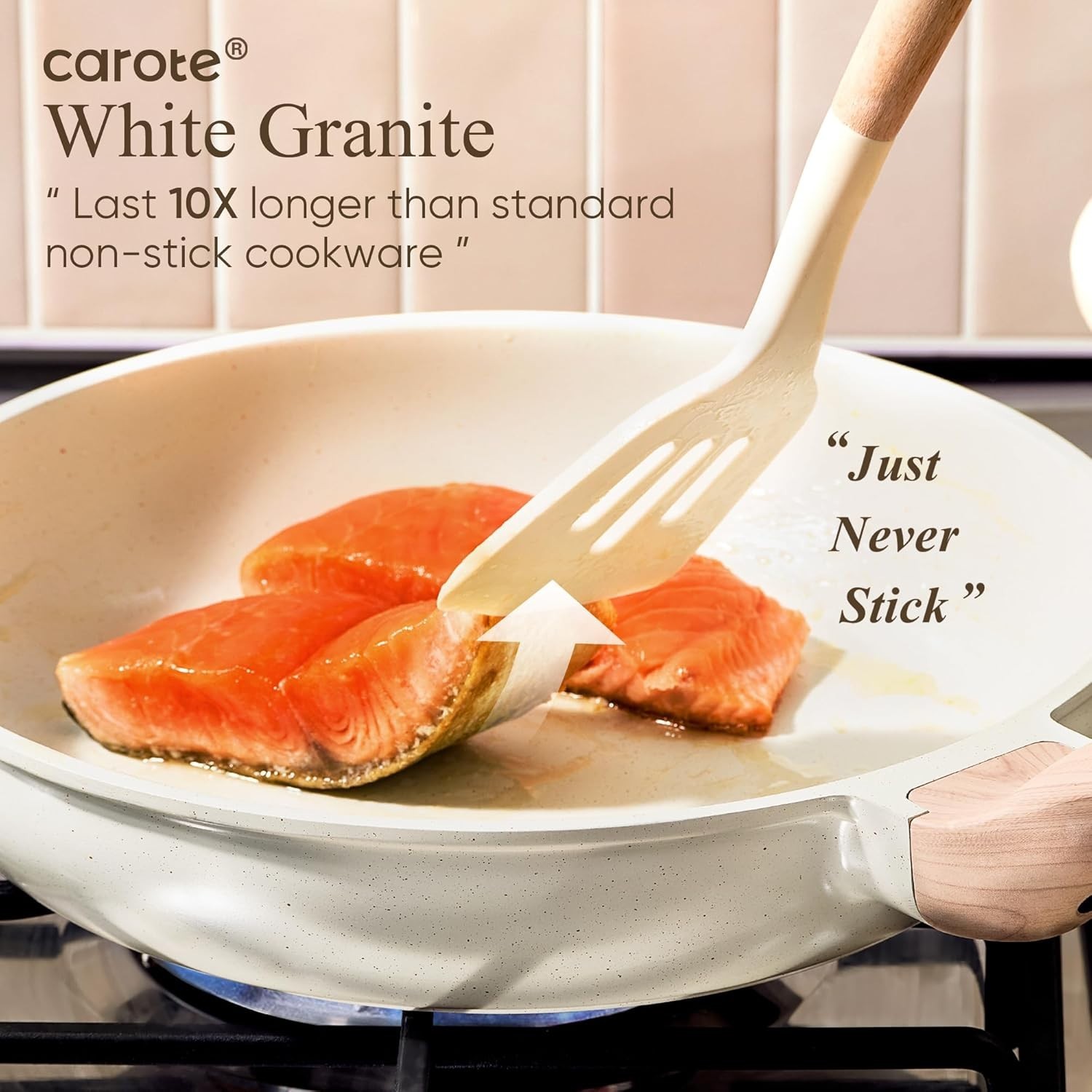 21-Piece White Granite Nonstick Cooking Set – Perfect for Induction Stovetops