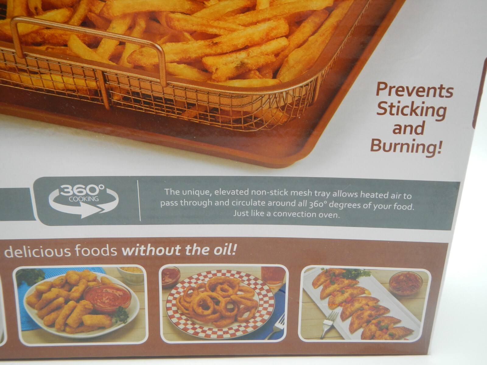 Air Fryer Pan Copper Crisper 13″x10″ Prevents Sticking Copper Chef NEW