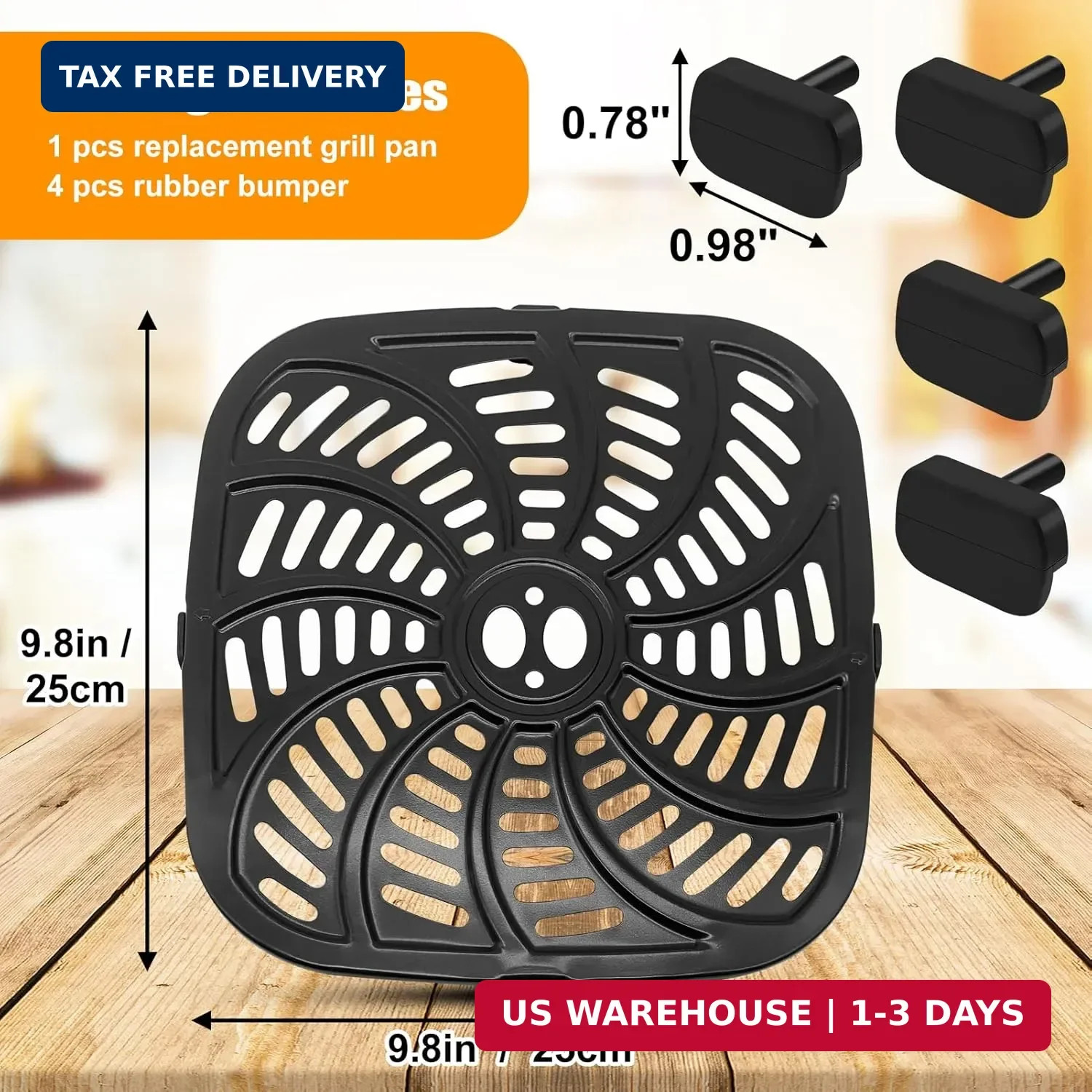 Air Fryer Replacement Parts Compatible with GAF826 GAF856, Nonstick 9.8”*9.8”