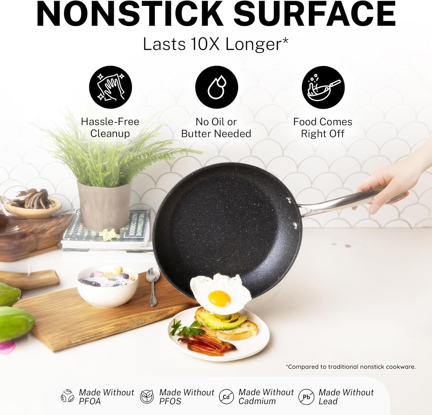 20-Piece Nonstick Cookware Set – Diamond Infused, Oven & Dishwasher Safe