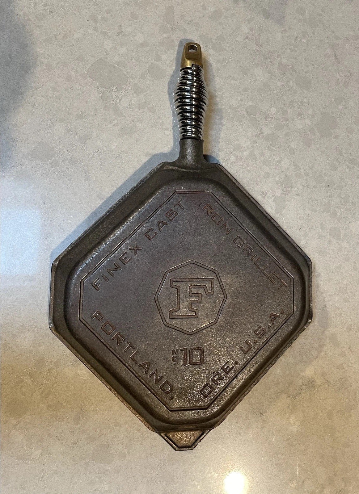 Finex No 10 Cast Iron Grillet Pan 10 Inch Grill Skillet USA Made – EXCELLENT!