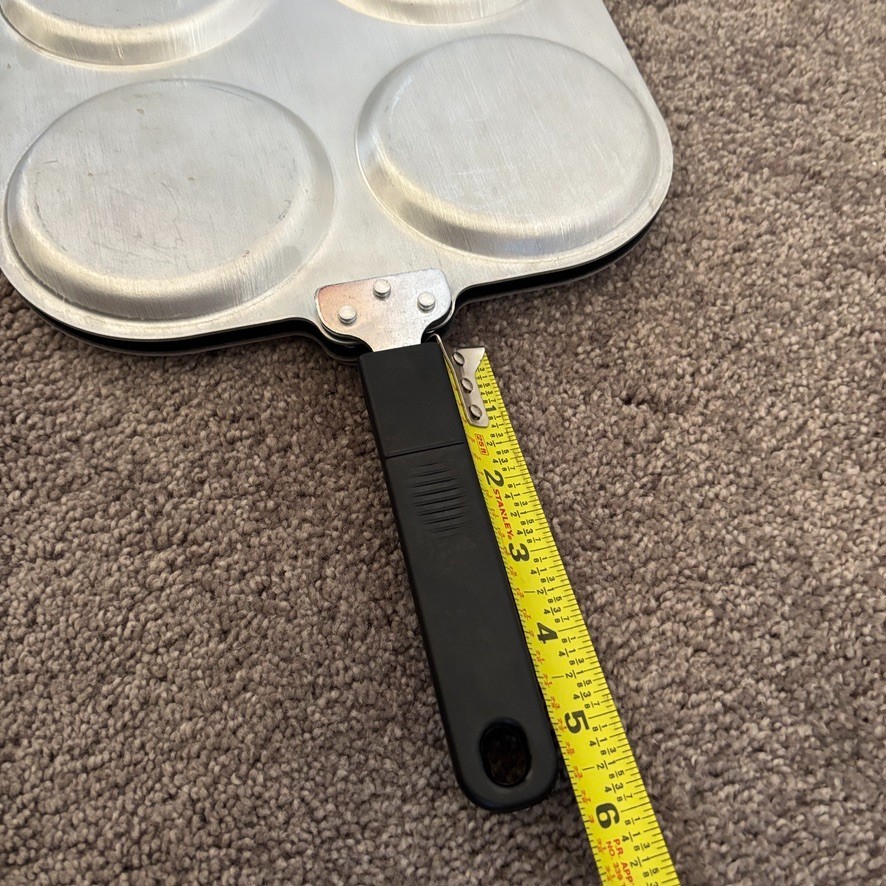 2-Piece Hinged Aluminum Griddle & Pancake Nonstick Teflon 10″ – 4 x 4″ Pancakes
