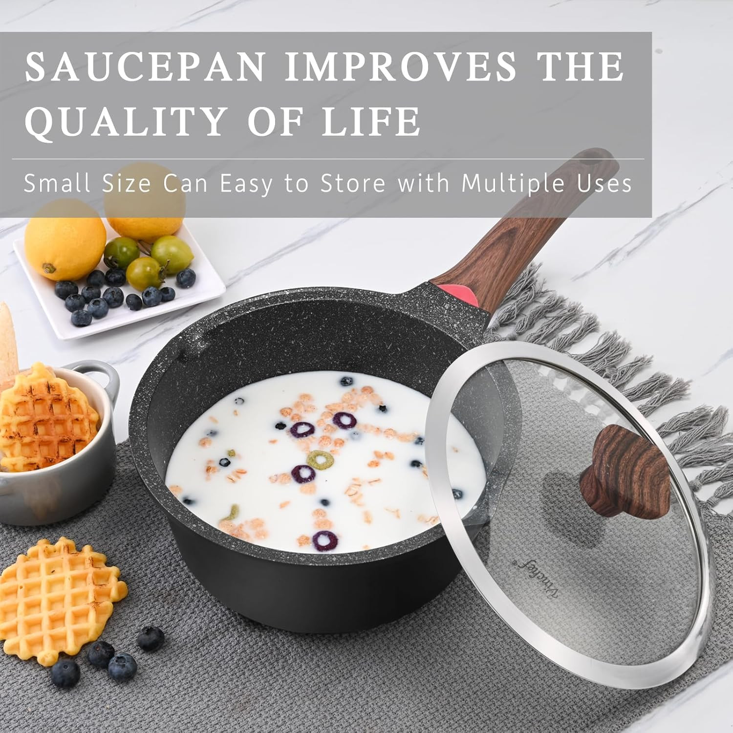 Sauce Pan Set with Lid 10PCS, 2QT+3QT+4QT Non Stick Sauce Pots Cooking Induction