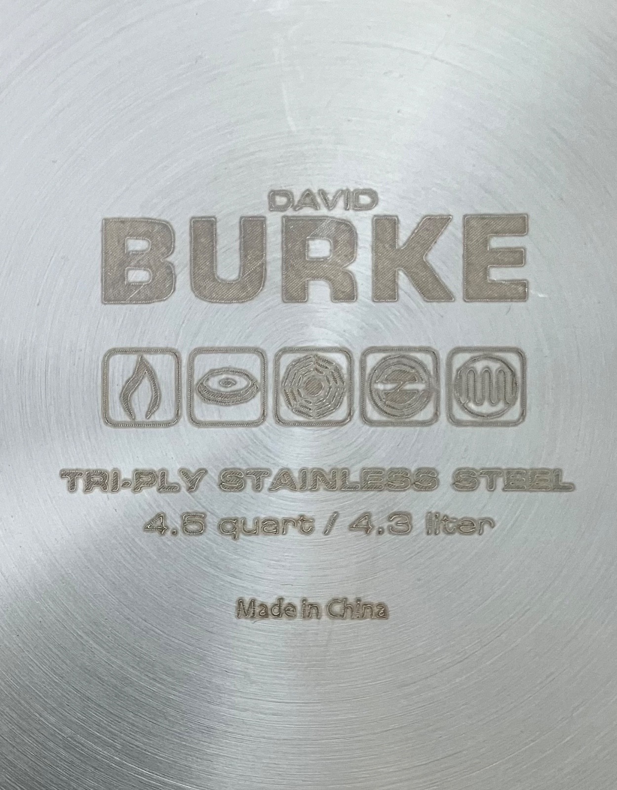 11” David Burke Tri-Ply Brushed Stainless Steel 4.5 Qt quart Sauté Deep Fry Pan