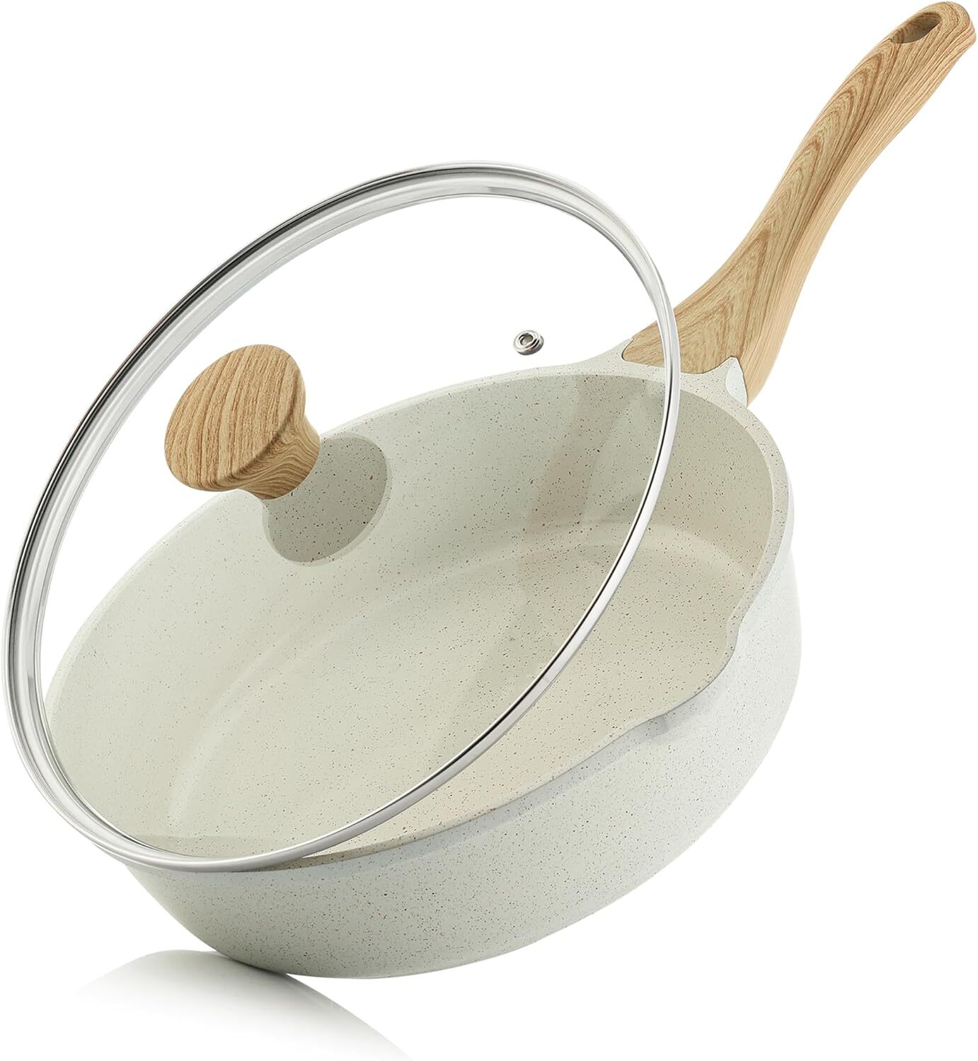 SENSARTE Nonstick Ceramic Saute Pan 12-Inch, Non-toxic Deep Frying Pan Skillet w