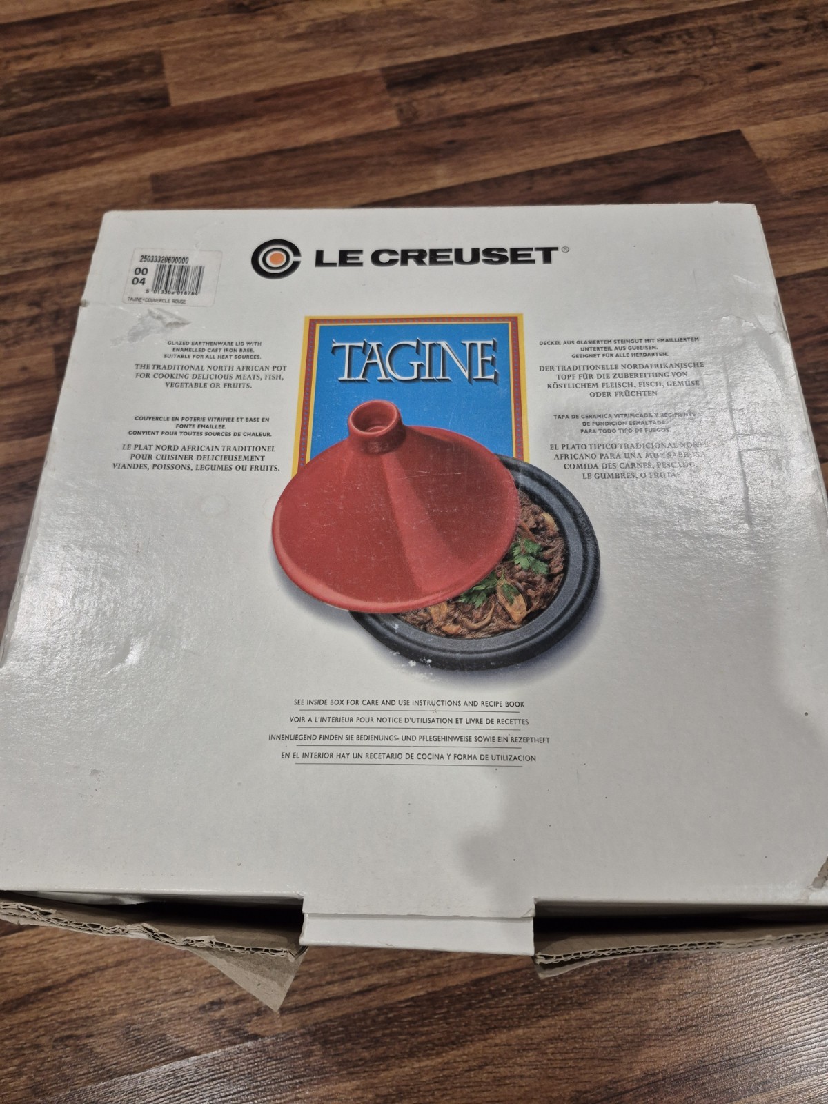 LE CREUSET 27 France Red Enamel Cast-Iron Stoneware 2.5qt Moroccan Tagine