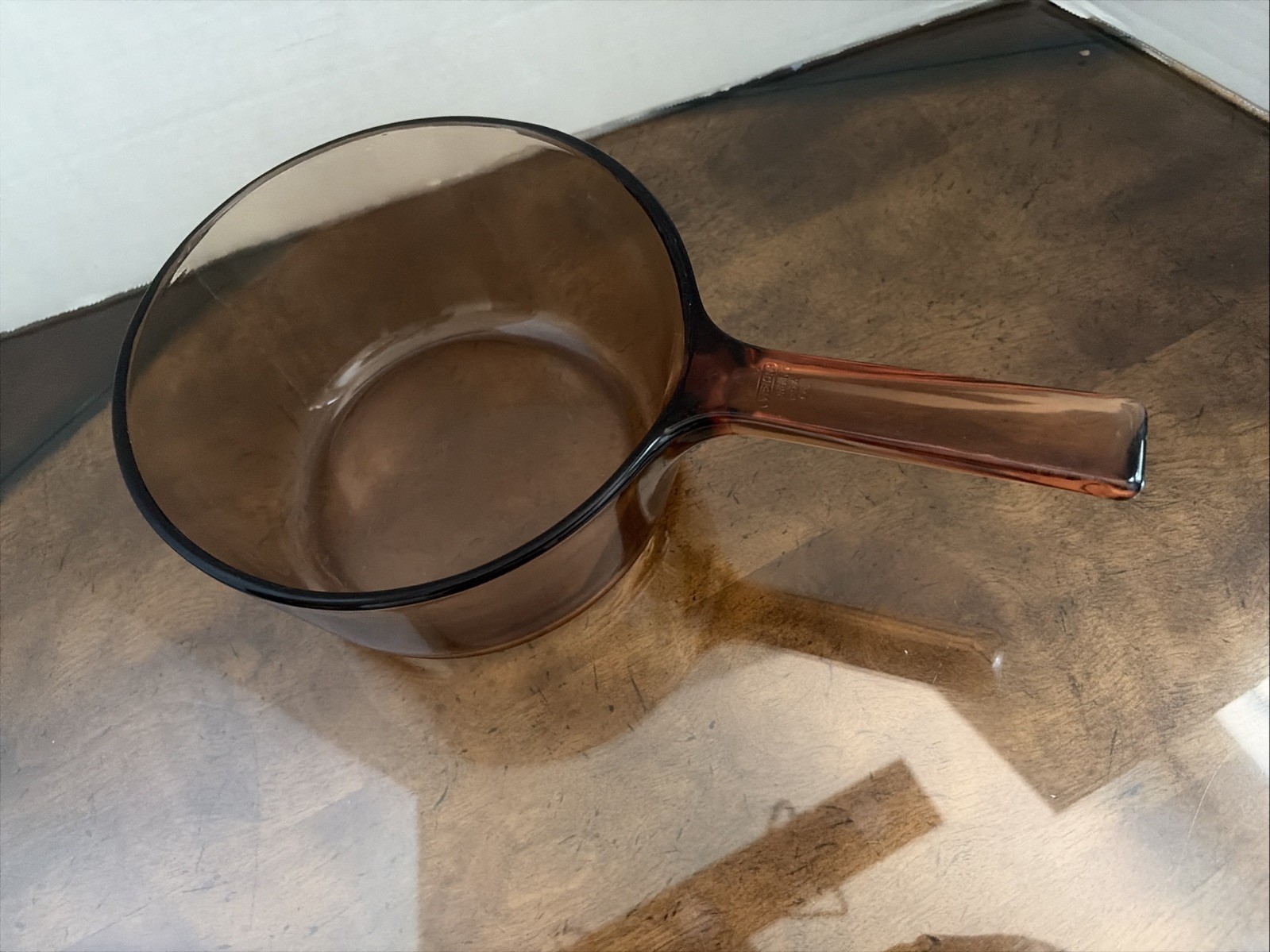 Vintage Corning Amber Vision Ware 1.5 Liter Sauce Pan No Lid. Made In France