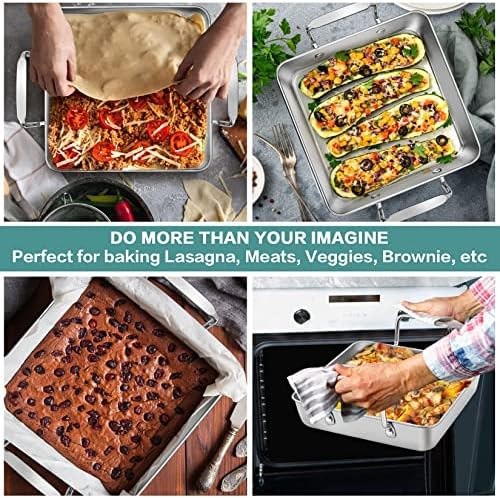 P&P CHEF Beer Can Chicken Holder with Roasting Pan Set, 9-inch Stainless Stee…