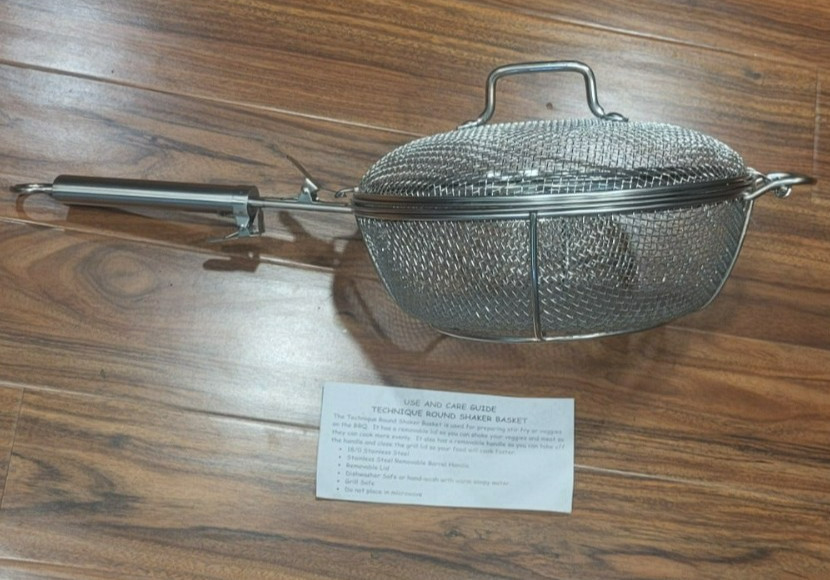 Technique 12″ Fry Basket 18/0 Stainless Steel Mesh 6.5 Quart Metal Deep Frying