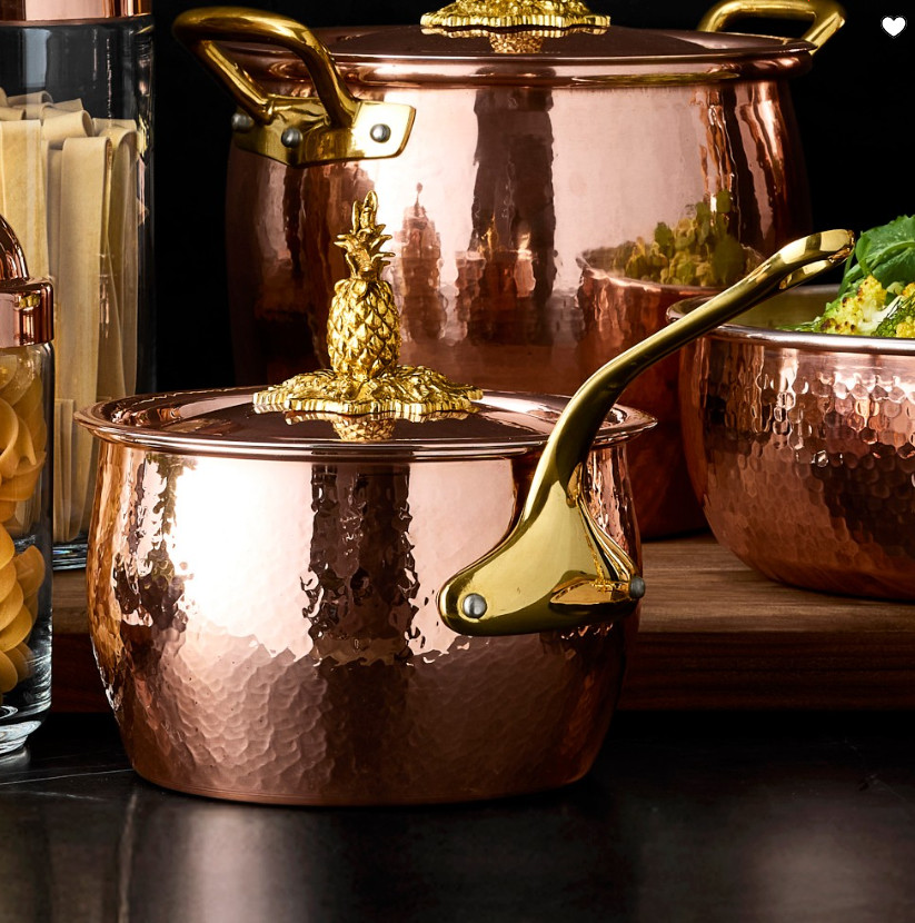 Ruffoni Historia Hammered Copper 7-Piece Cookware Set with Pineapple Knobs SALE