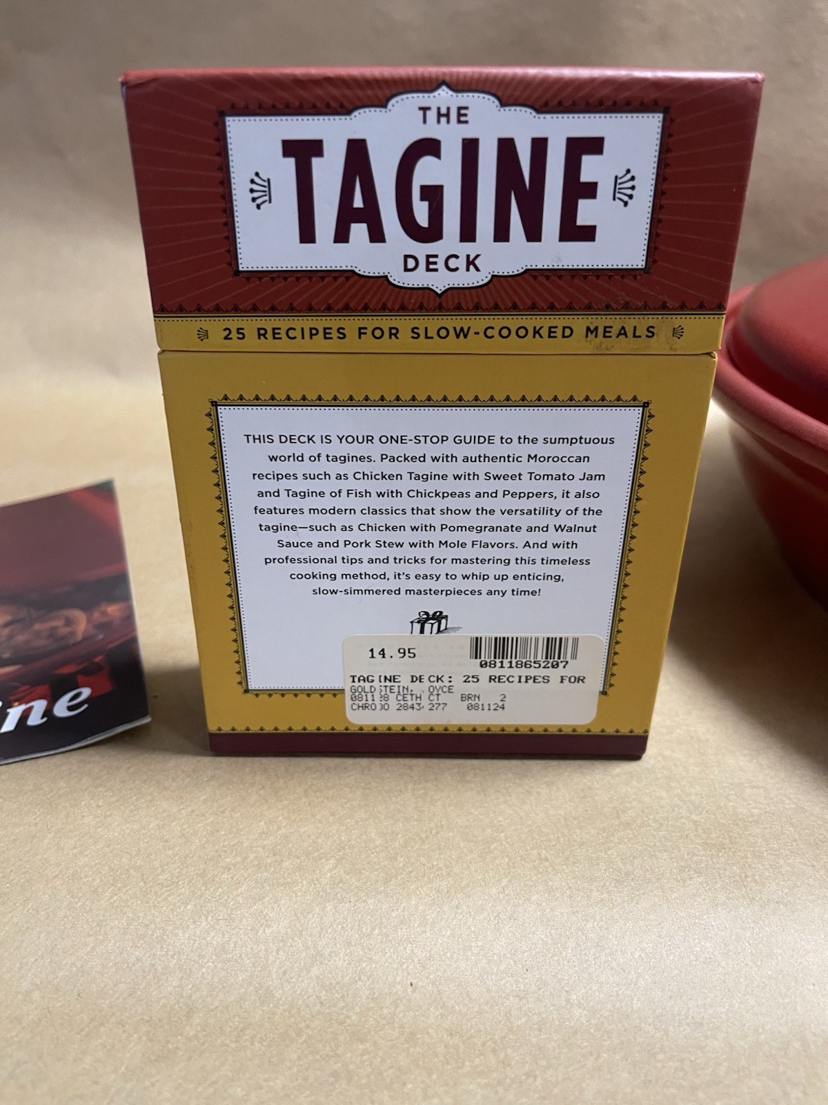 Emile Henry Large Tagine w/ Recipe Deck – 12.5″ Wide – France Moroccan Red EUC