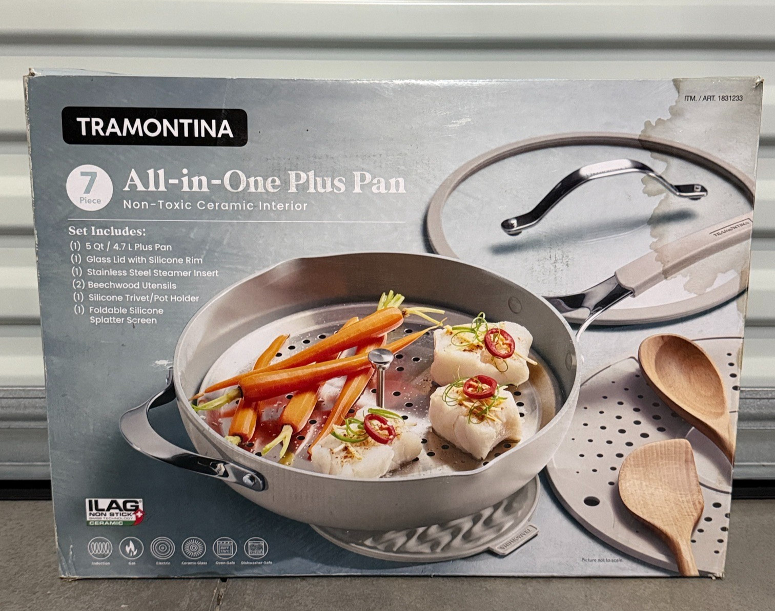 Tramontina Ceramic Nonstick Pan 5 Quart 7 Piece All in one Plus Pan New