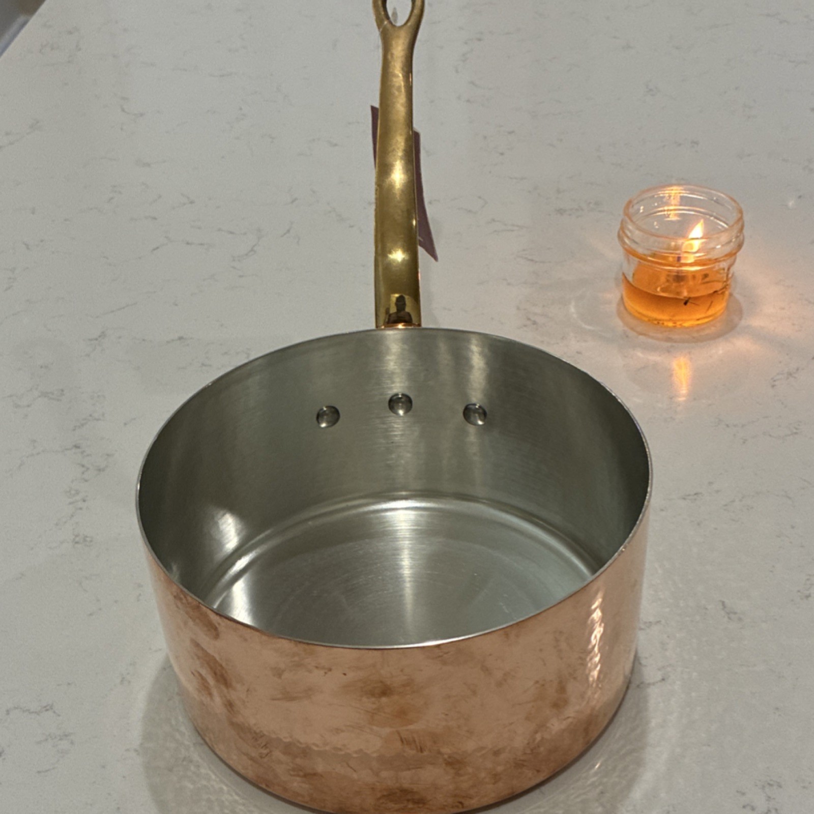 Ruffoni Tin Lined Copper Saucepan 20cm Brass Handle Made in Italy 110420