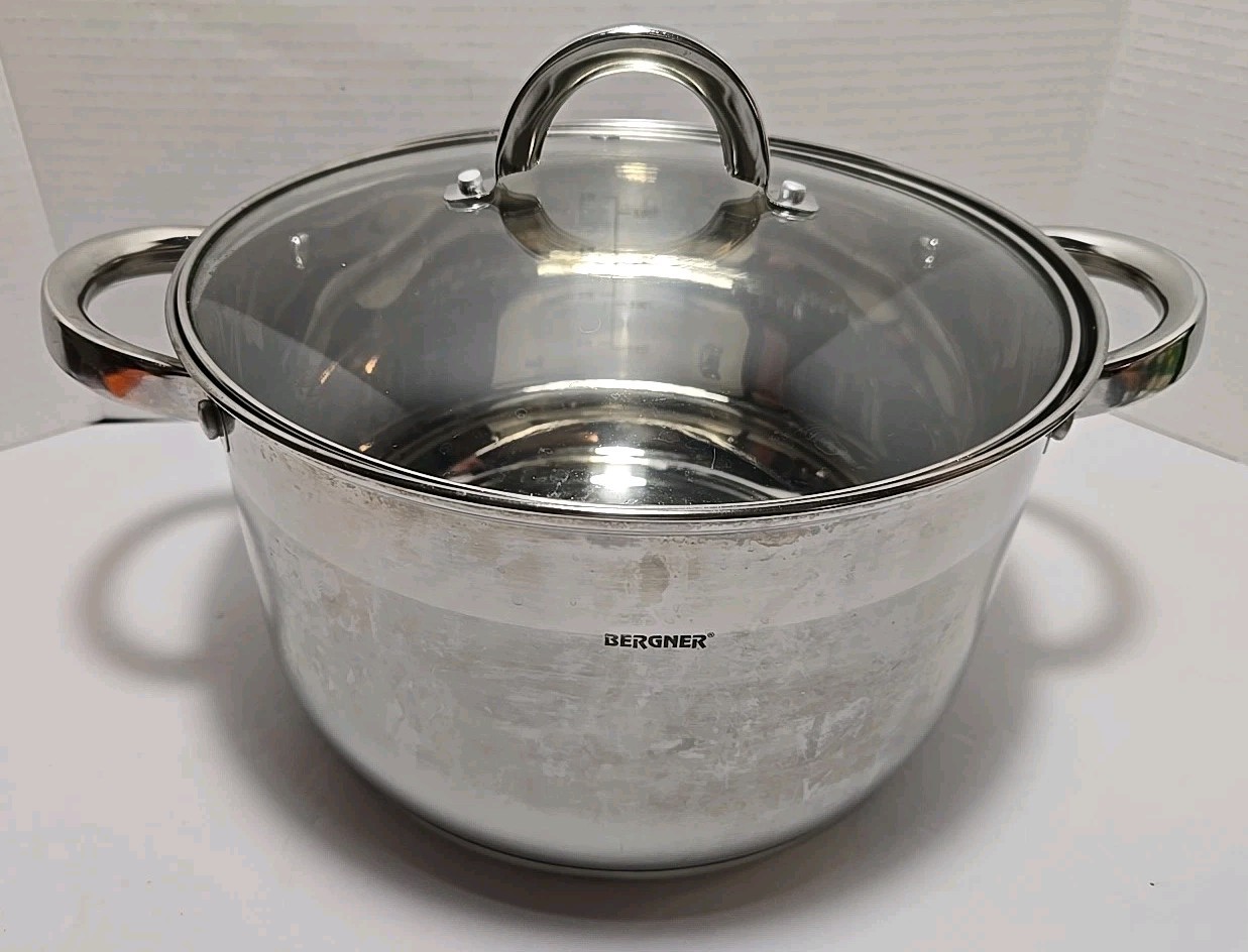 Bergner Stainless Steel Pot 5.0-qt Tall Casserole With Lid