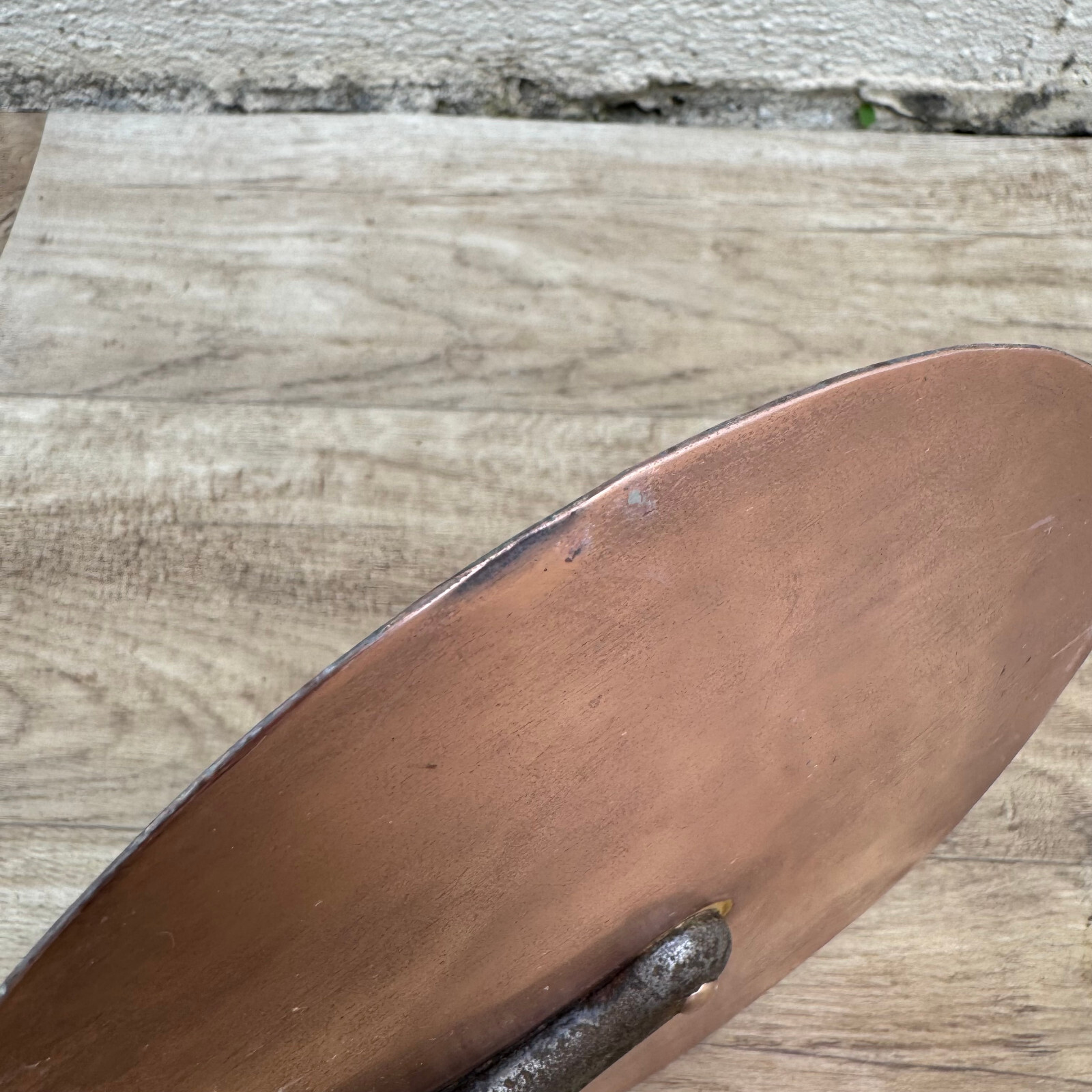 French copper pan lid saucepan cuisine pots cook cast iron 7 1/2″ 19092419