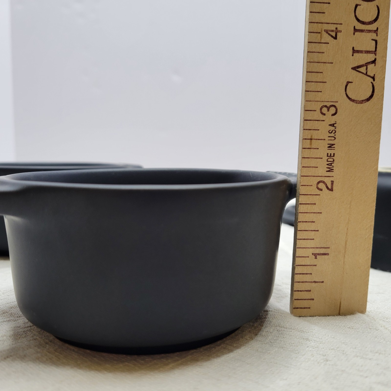 Staub Mini Round Cocotte Set of 3 Ceramic Round Black Matte Casserole 0.25 qt