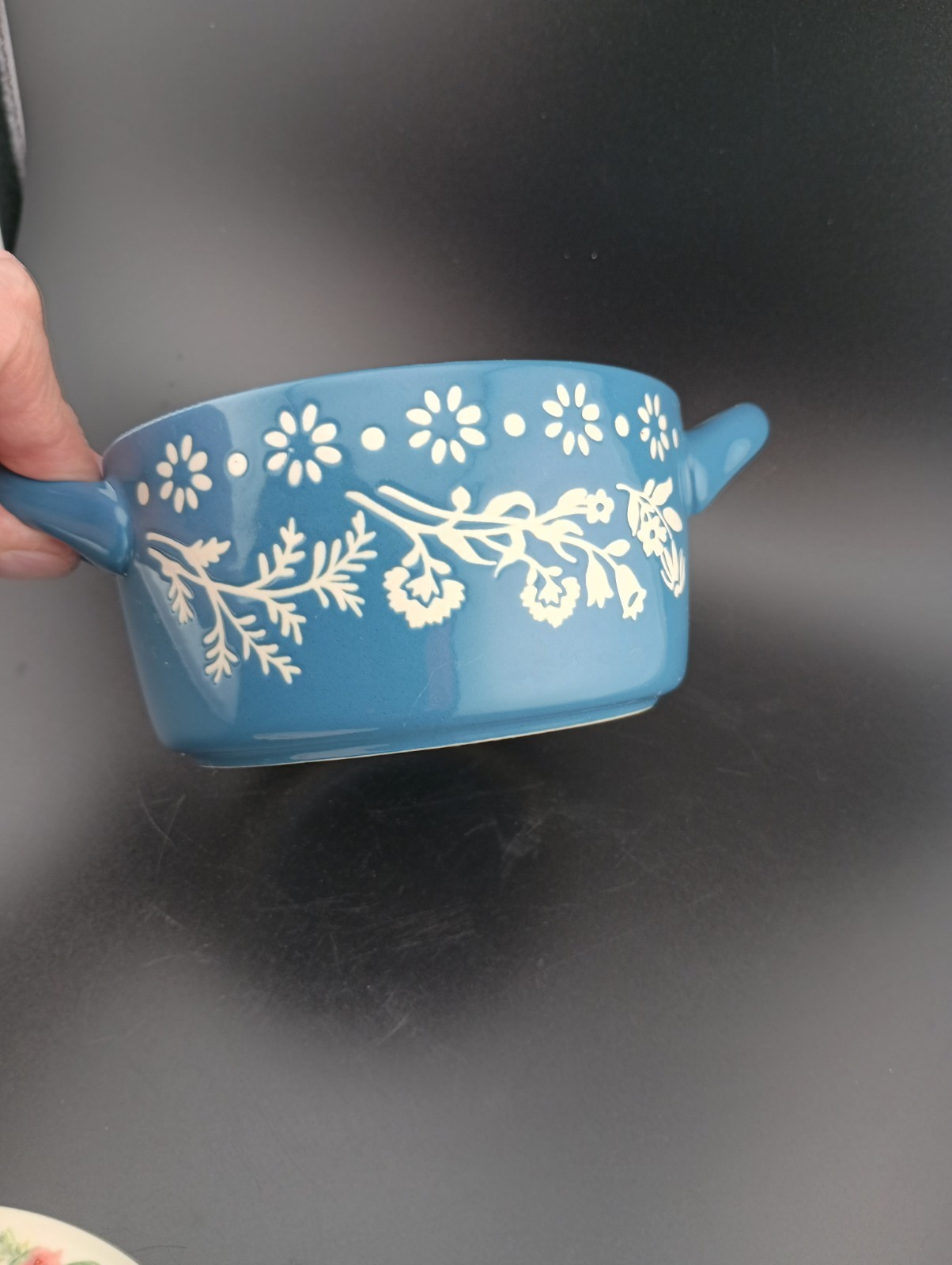 Pioneer Woman Fancy Flourish Mini Cocotte with Lid 16 oz 4.5 In Diameter