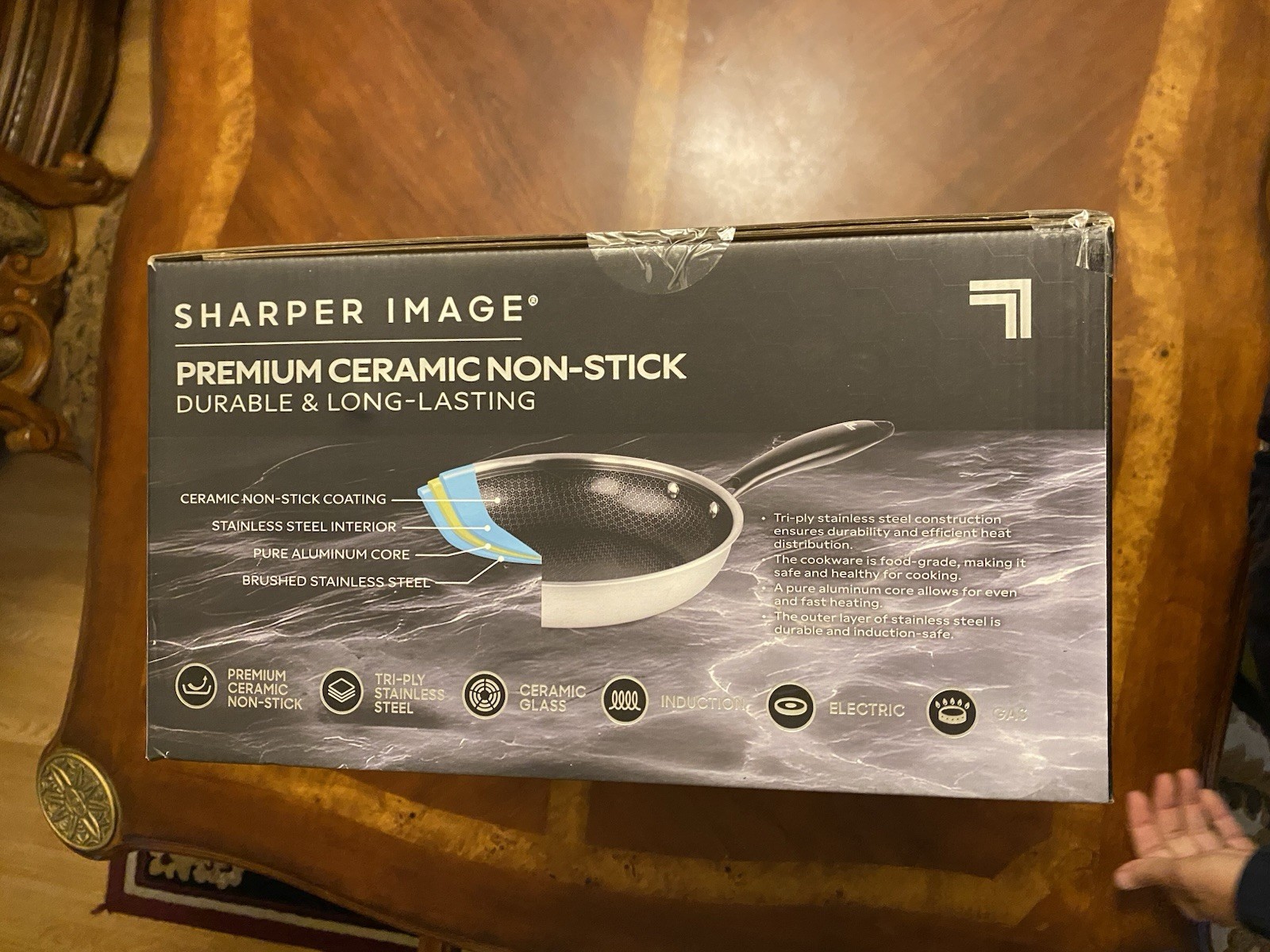 Sharper image Premium Cookware set 10pc ceramic non stick Tri-ply Stainless NIB