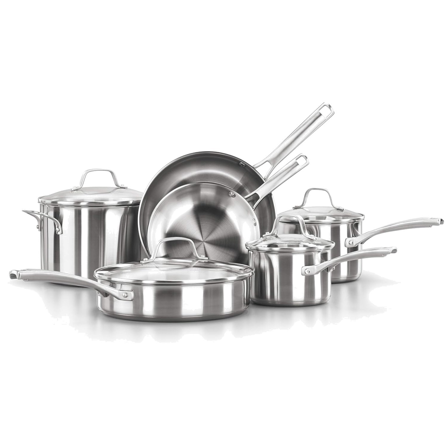 Impact-Bonded Aluminum Base Cookware Set, Stay-Cool Handles