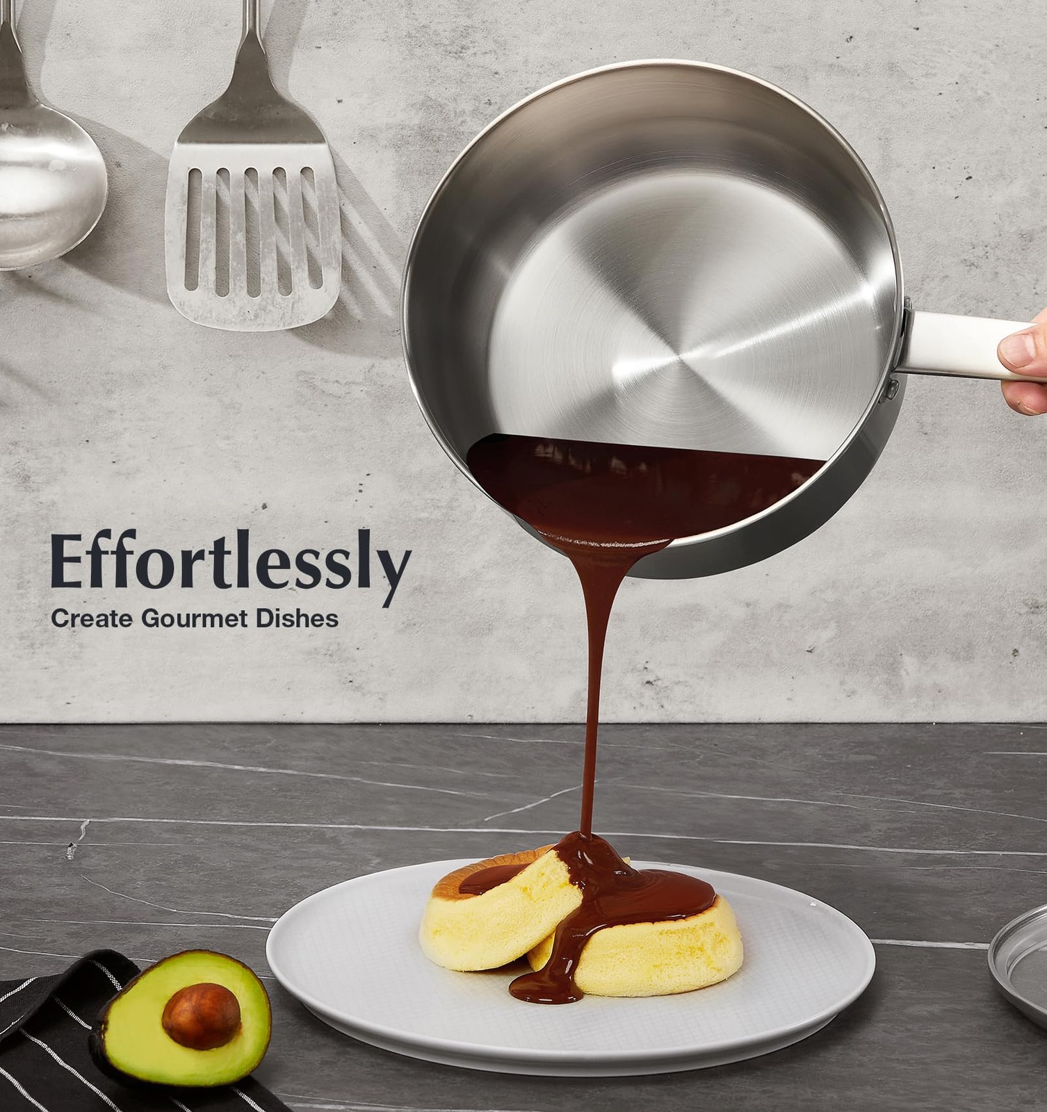 KOCH SYSTEME CS Stainless Steel Saucepan Set, 1QT 2QT 3QT Sauce Pan, Premiu…