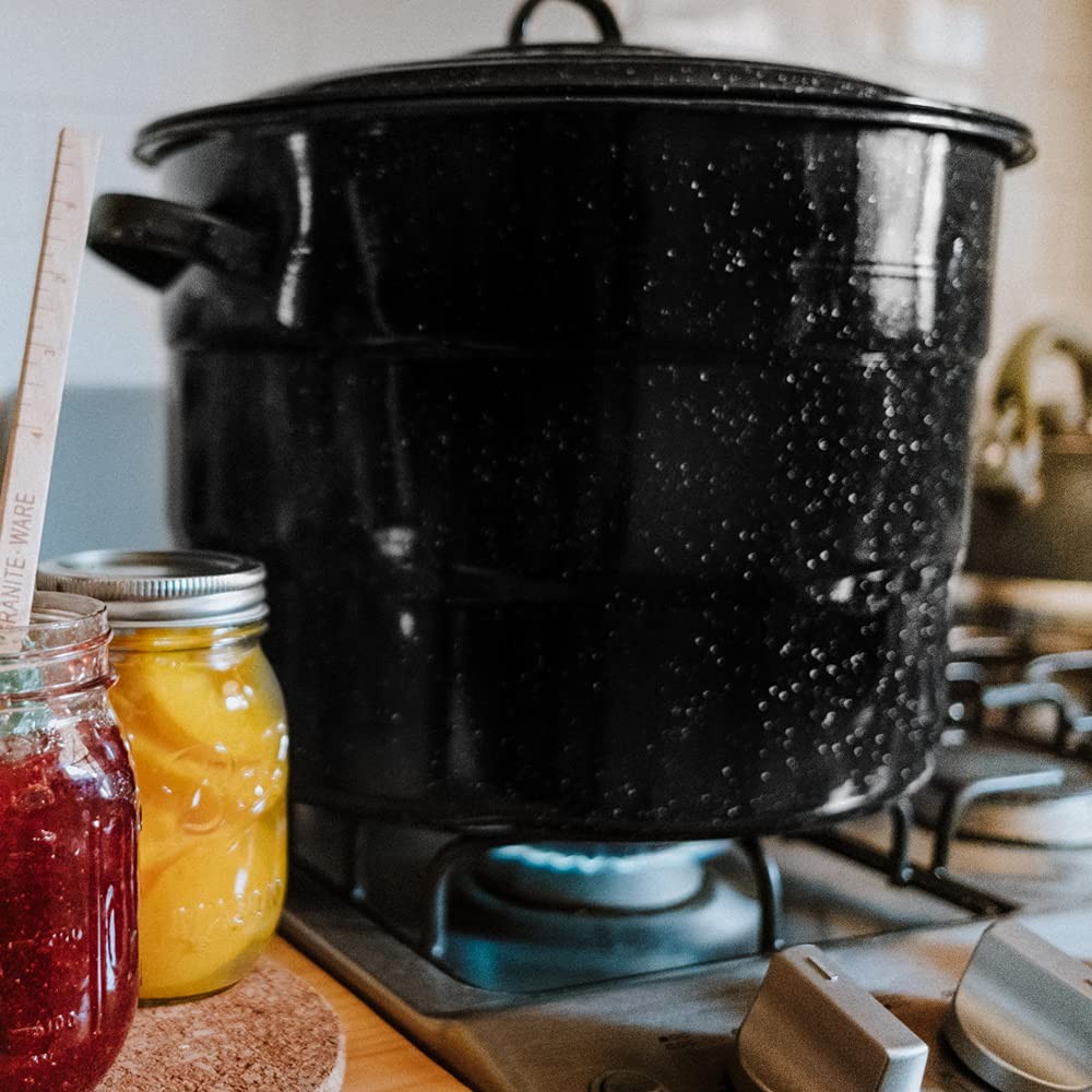 Canning Pot with Rack & Lid – 21 Quart Large Boiling Water Canning Set for Ja…