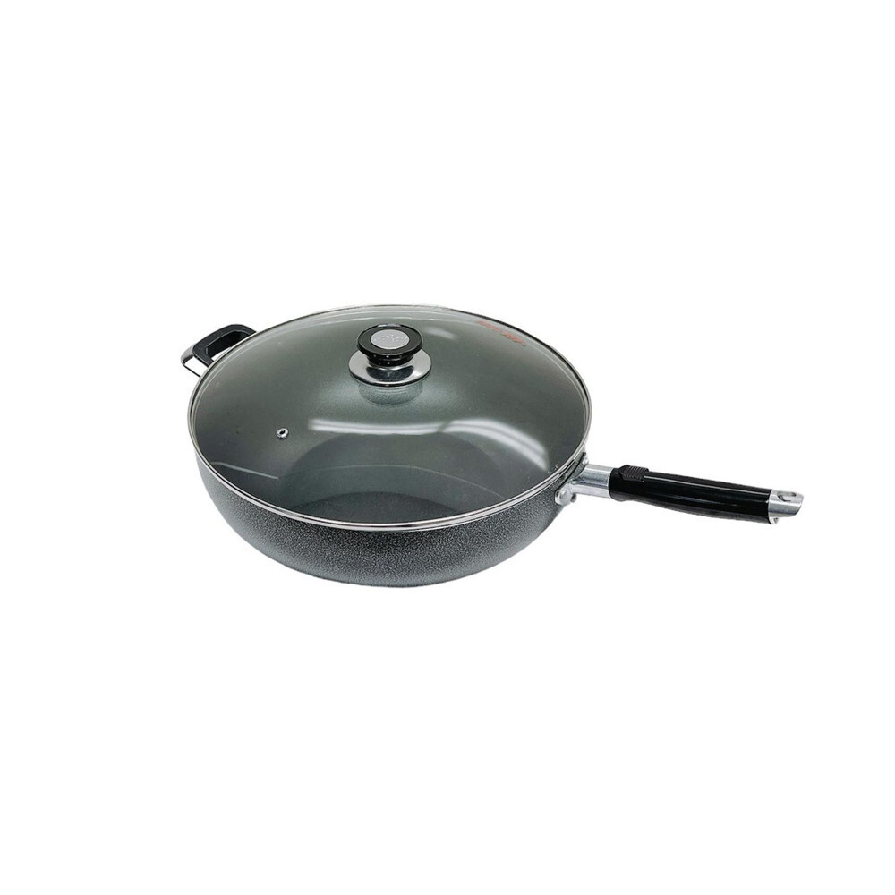 13.5″ (34CM) Non-Stick Coating Wok Pan With Lid Cooking Pot Cookware Frying Wok