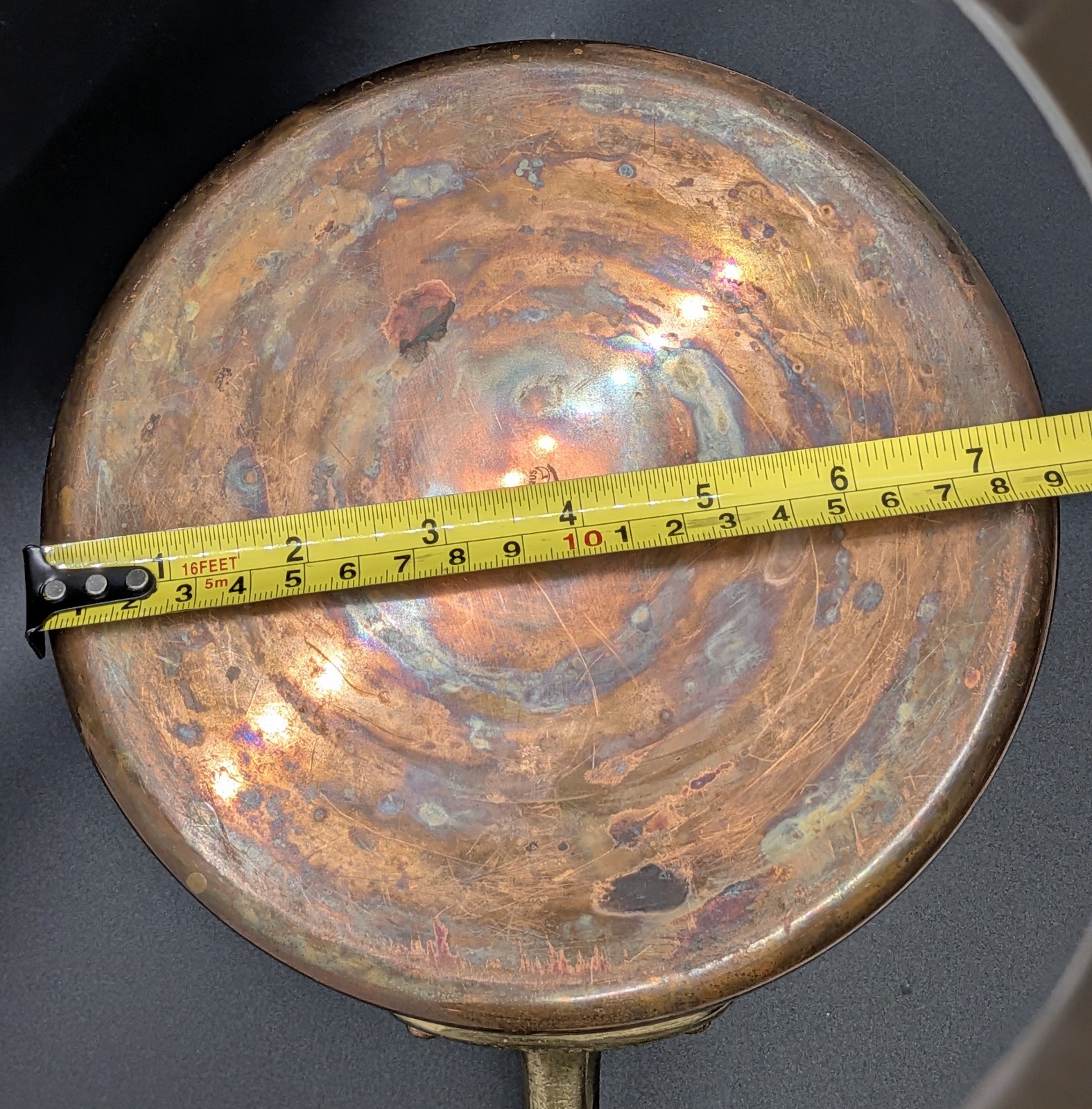 VTG Taurus Copper Pot with Lid, Brass Handles, Tin Lining, Made in Portugal