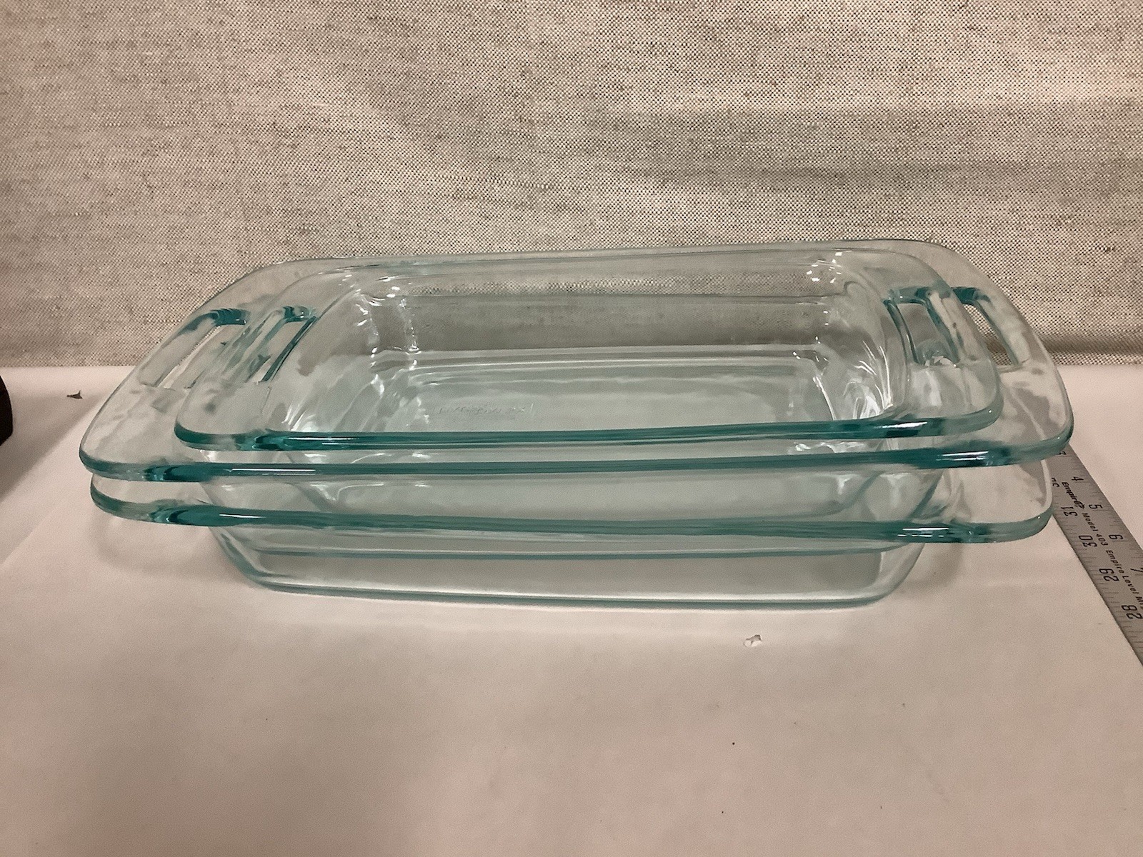 Pyrex Glass Open Handle Cooking Ware Estate Lot Of Three Pieces