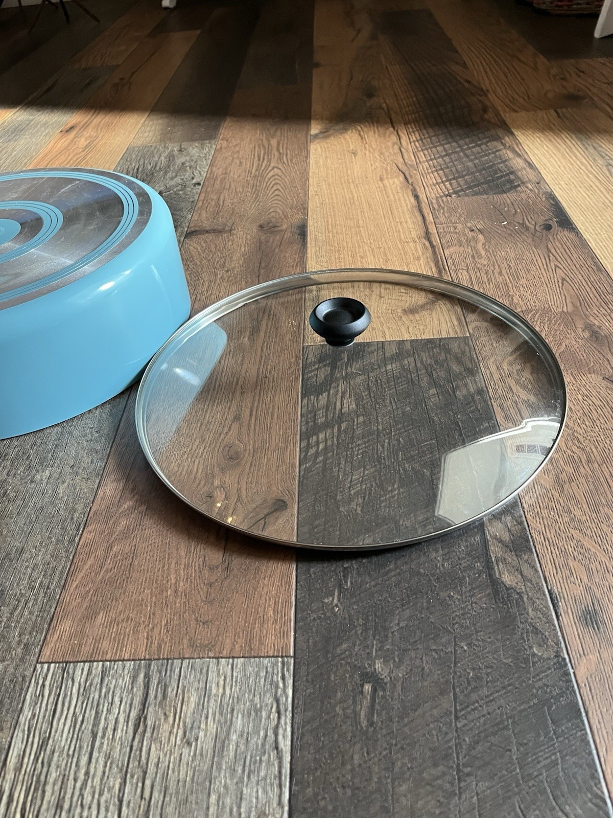 14” Farberware Aluminum Nonstick Pan With Lid Aqua Blue