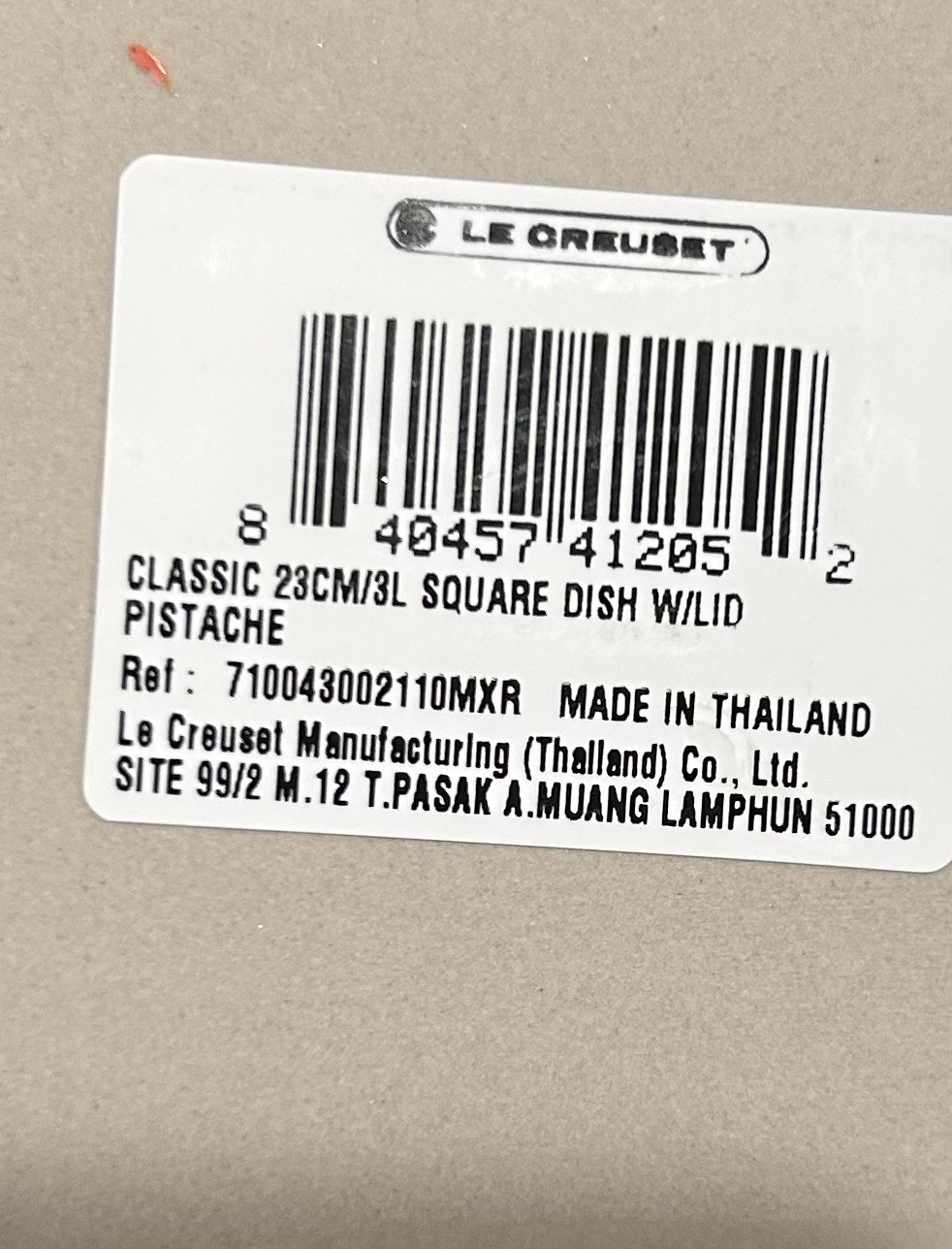 Le Creuset Stoneware 3-Quart Square Casserole with Lid, pistache green