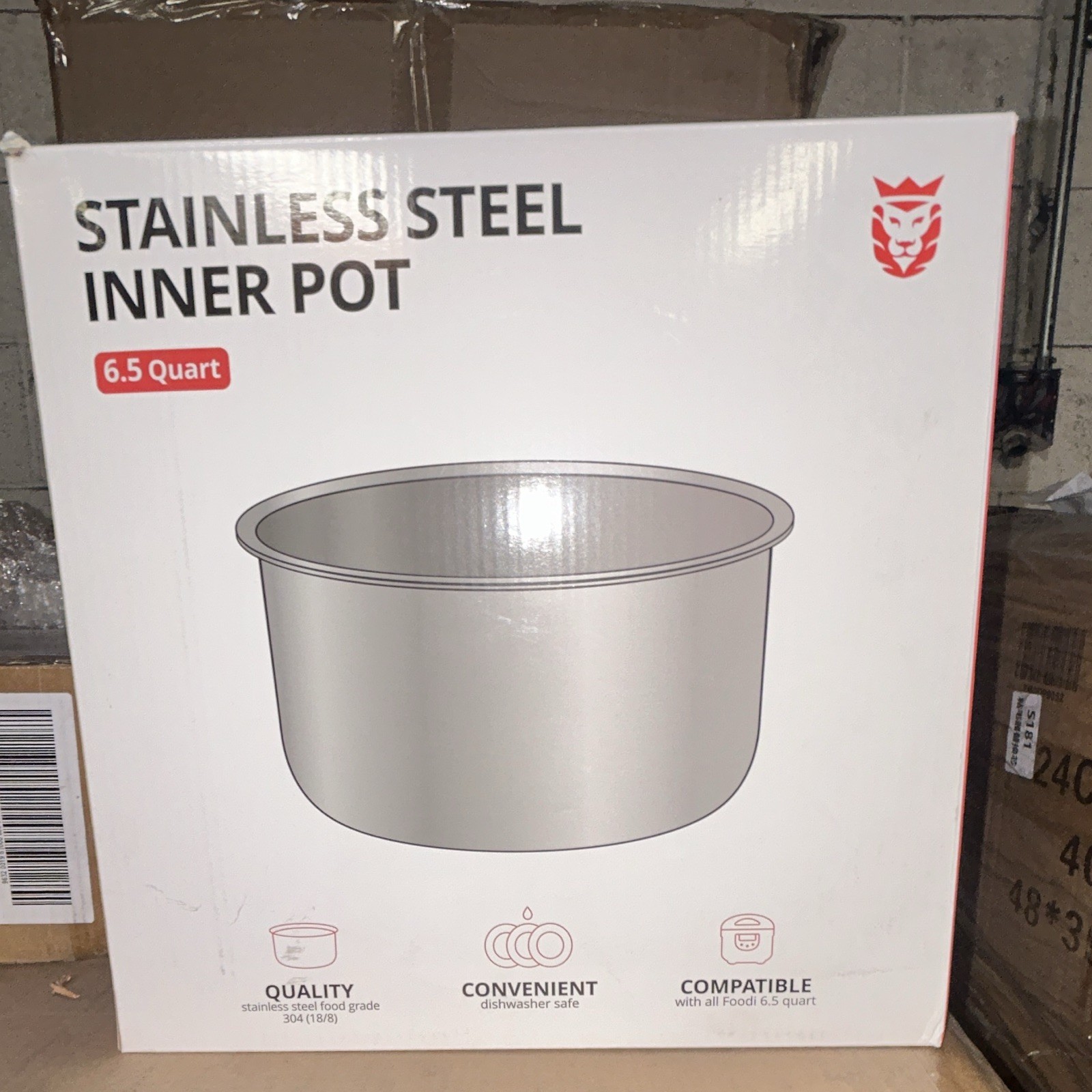 iFoodie 6.5 Qt Stainless Steel Inner Pot Insert Silver Round Dishwasher Safe