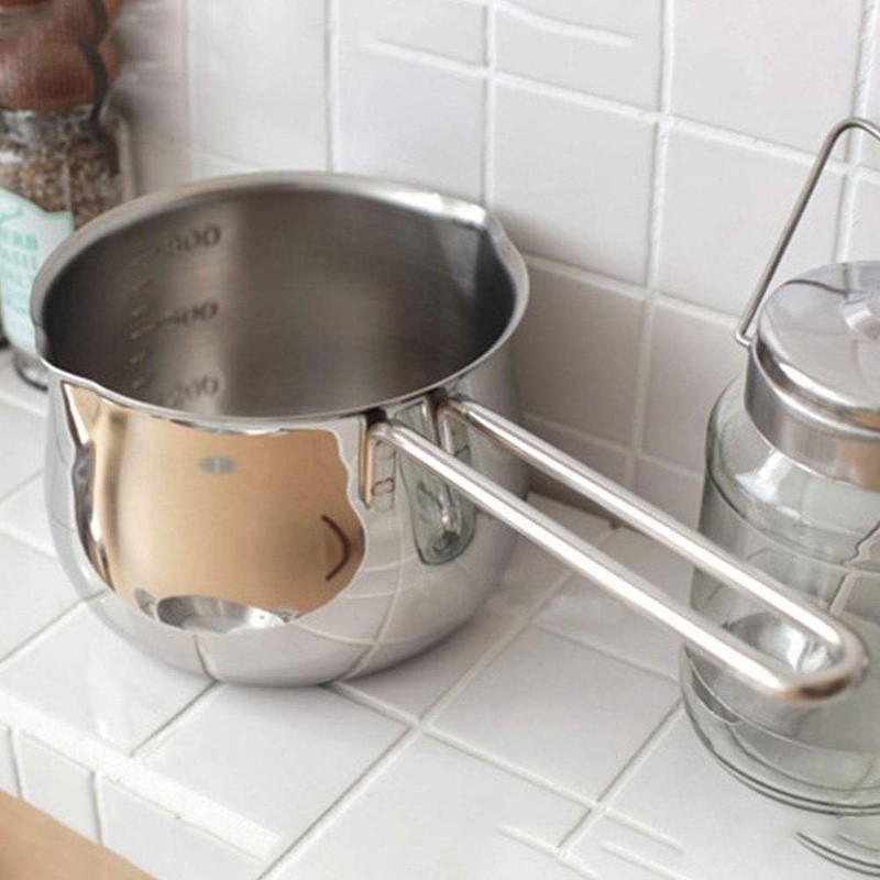 Stainless Steel Milk Pot Induction Cookware Mirror Polished Saucepan 1L New