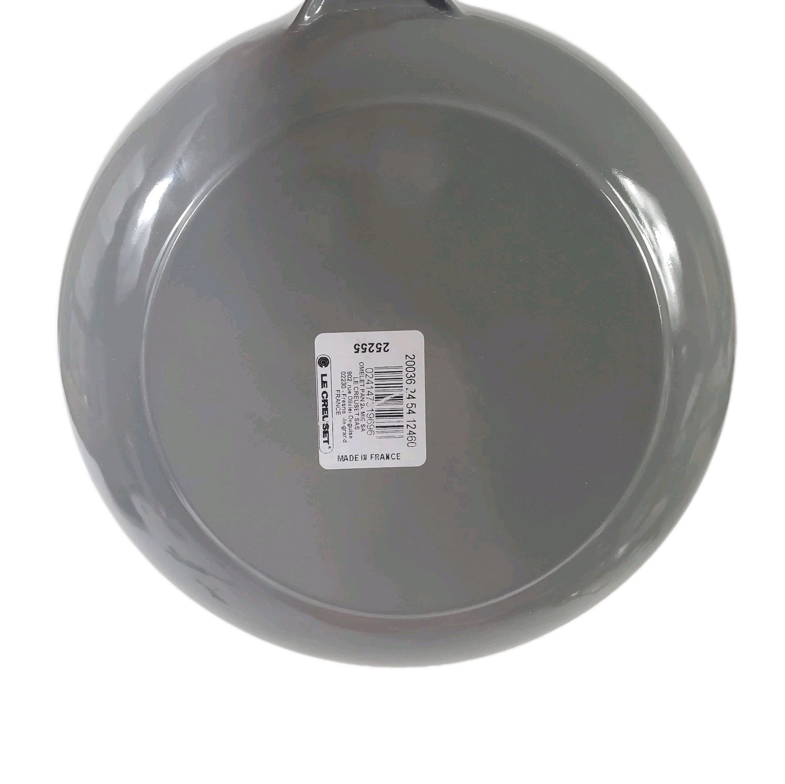Le Creuset Cast Iron Enamel Shallow Fry Pan French Gray 9.75″ Damaged Handle