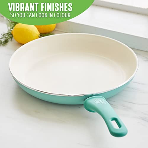 GreenLife Soft Grip 12″ Ceramic Non-Stick Open Frypan, Turquoise – CW000524-002