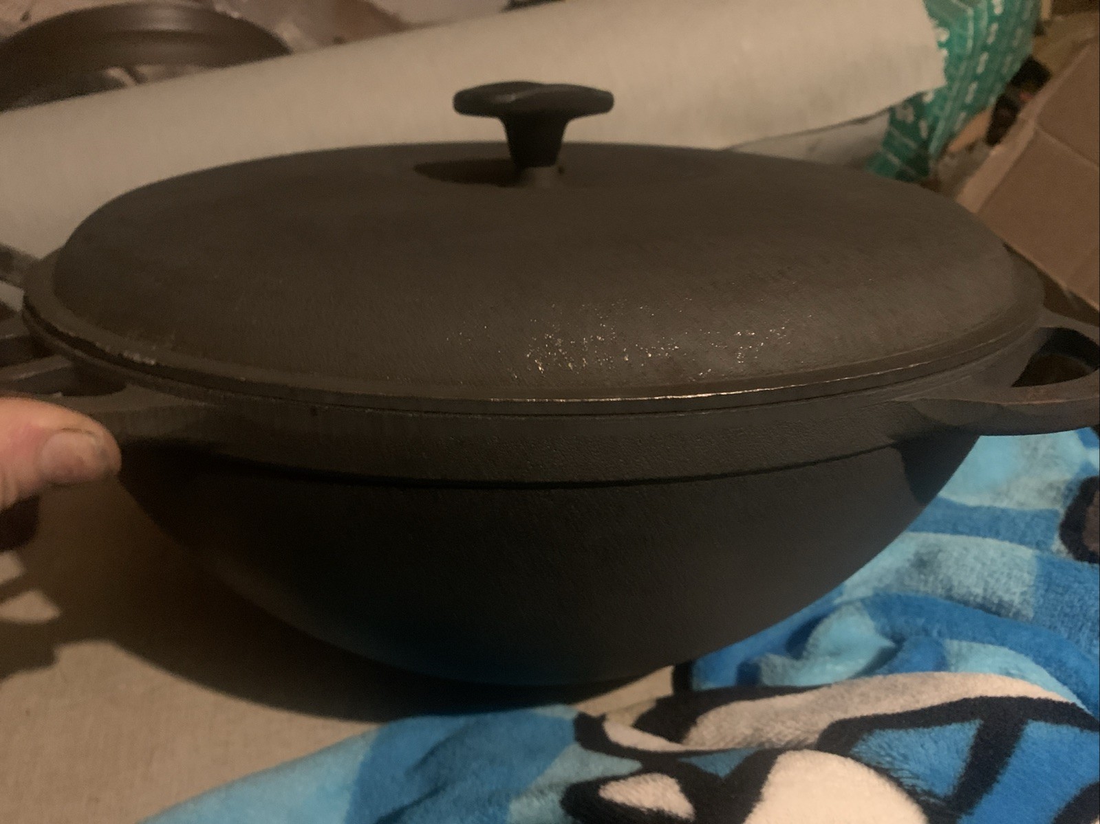 12L Cast Iron Cauldron Kazan WOK with Lid