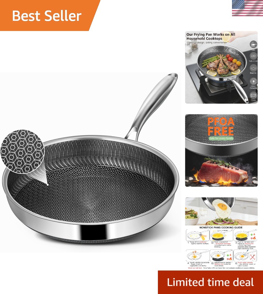 Effortless Cooking with 8-Inch Hybrid Frying Pan – Even Heat Distribution