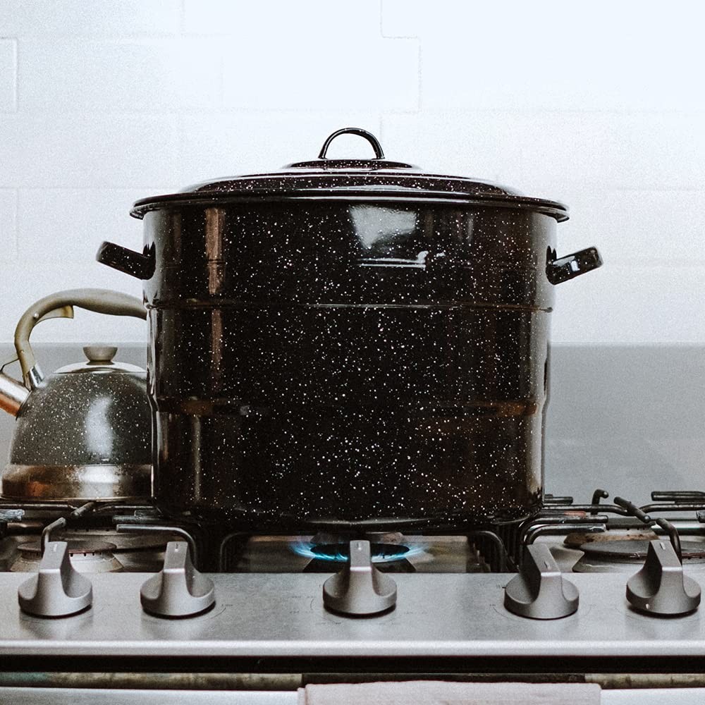 Canning Pot with Rack & Lid – 21 Quart Large Boiling Water Canning Set for Ja…