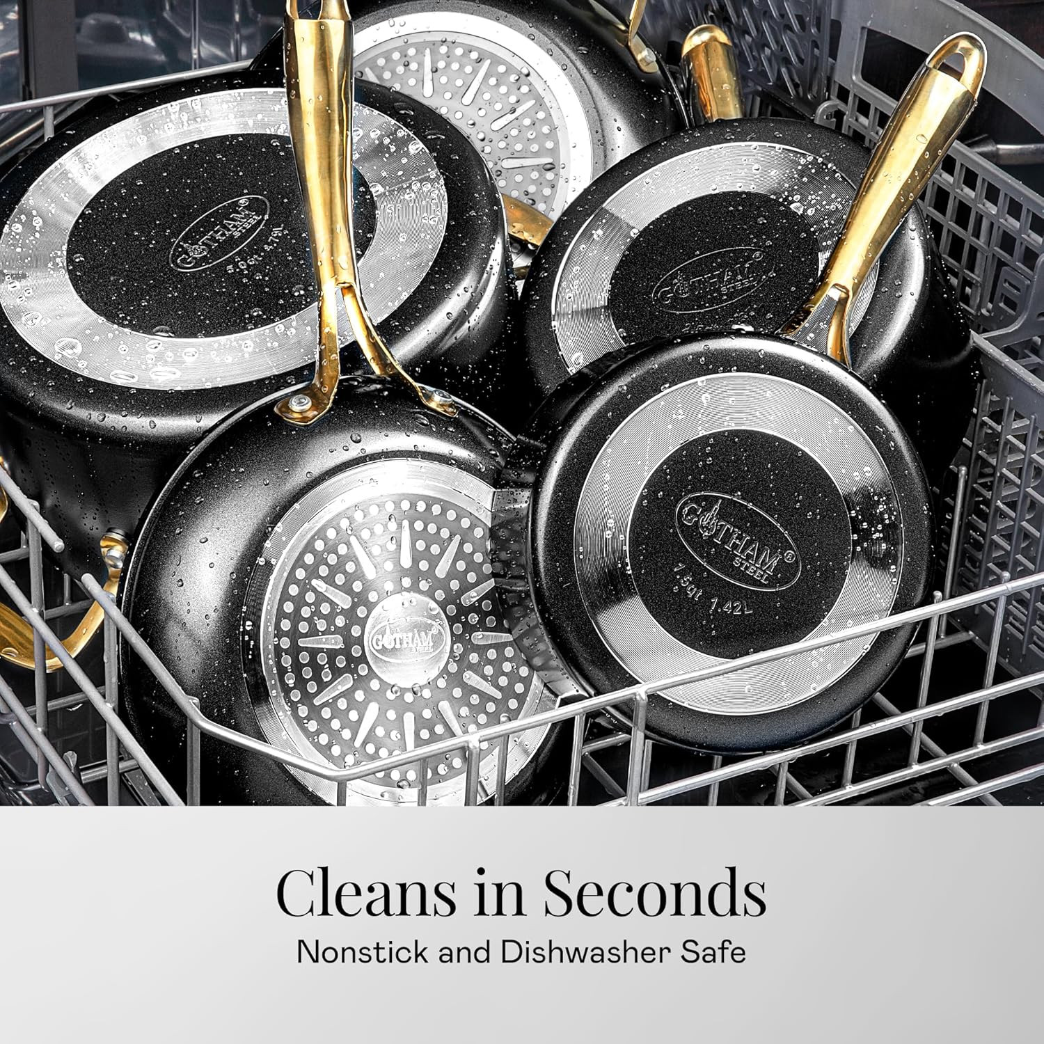 Gotham Steel 15 Pc Ceramic Cookware Set Nonstick, Ceramic Pots and Pans Set Non