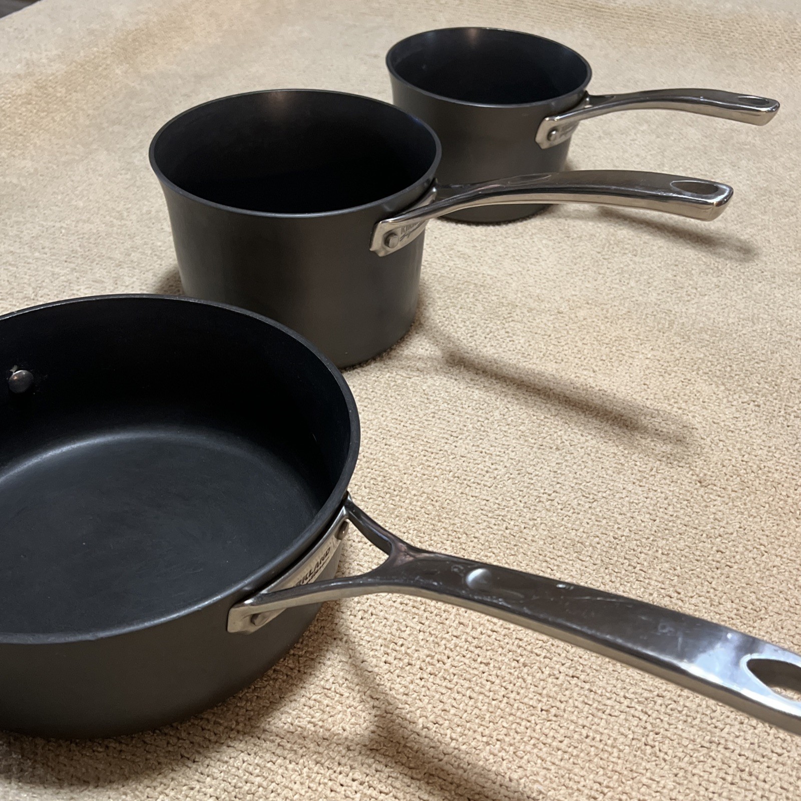 Kirkland Signature Hard Anodized Saucepans 2,3,4 Qt Professional Quality