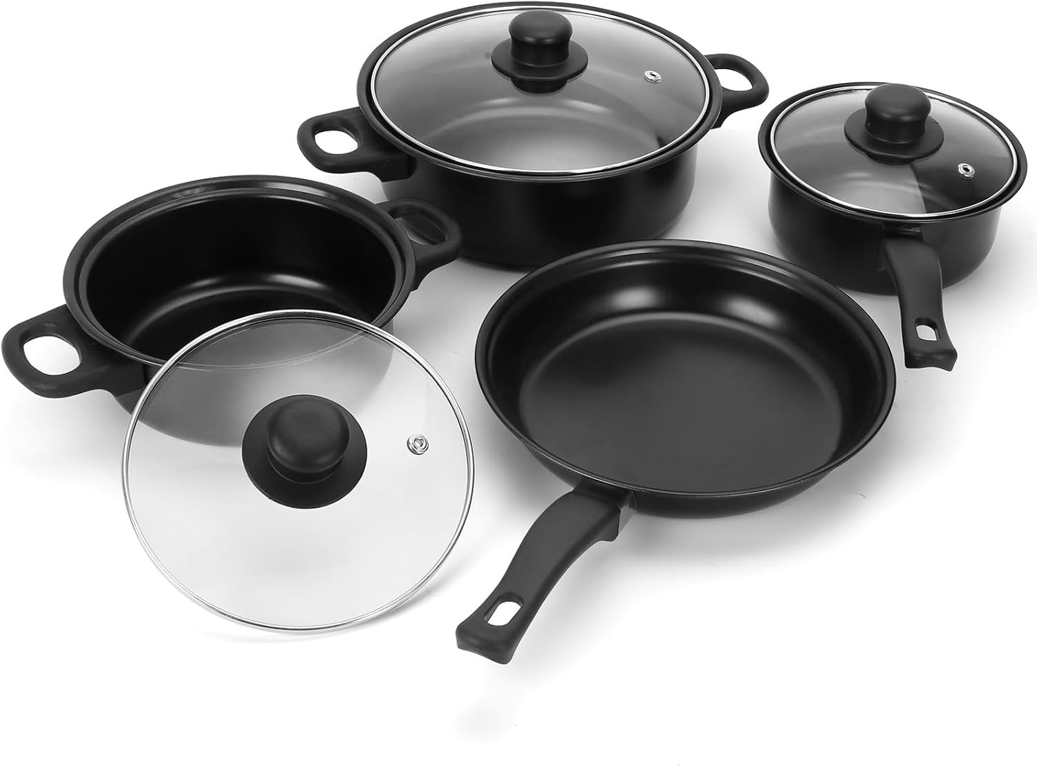 Camping Non-Stick Cookware Set 13 Pieces Lightweight Cast Iron Pans Pots