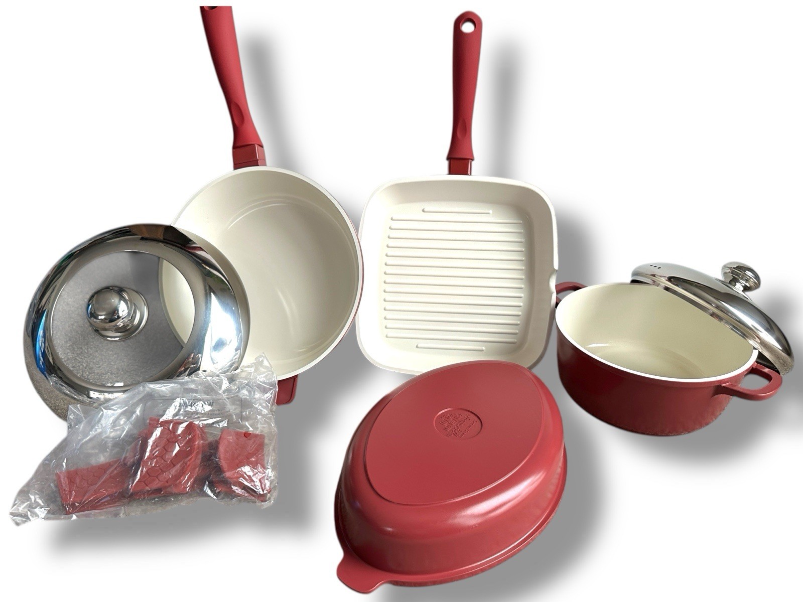 Lorena Garcia Bella Kitchen 11 Pc Ceramic Cookware Set Technolon Nonstick New
