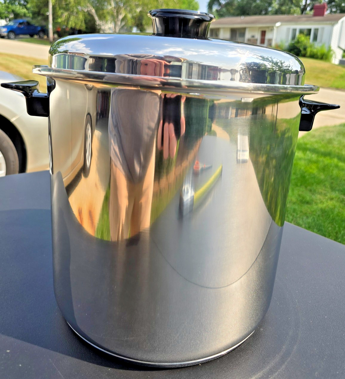 NEW! HUGE! West Bend Regal Ware 20 Qt Stainless Steel Stock Pot Pan & Lid USA