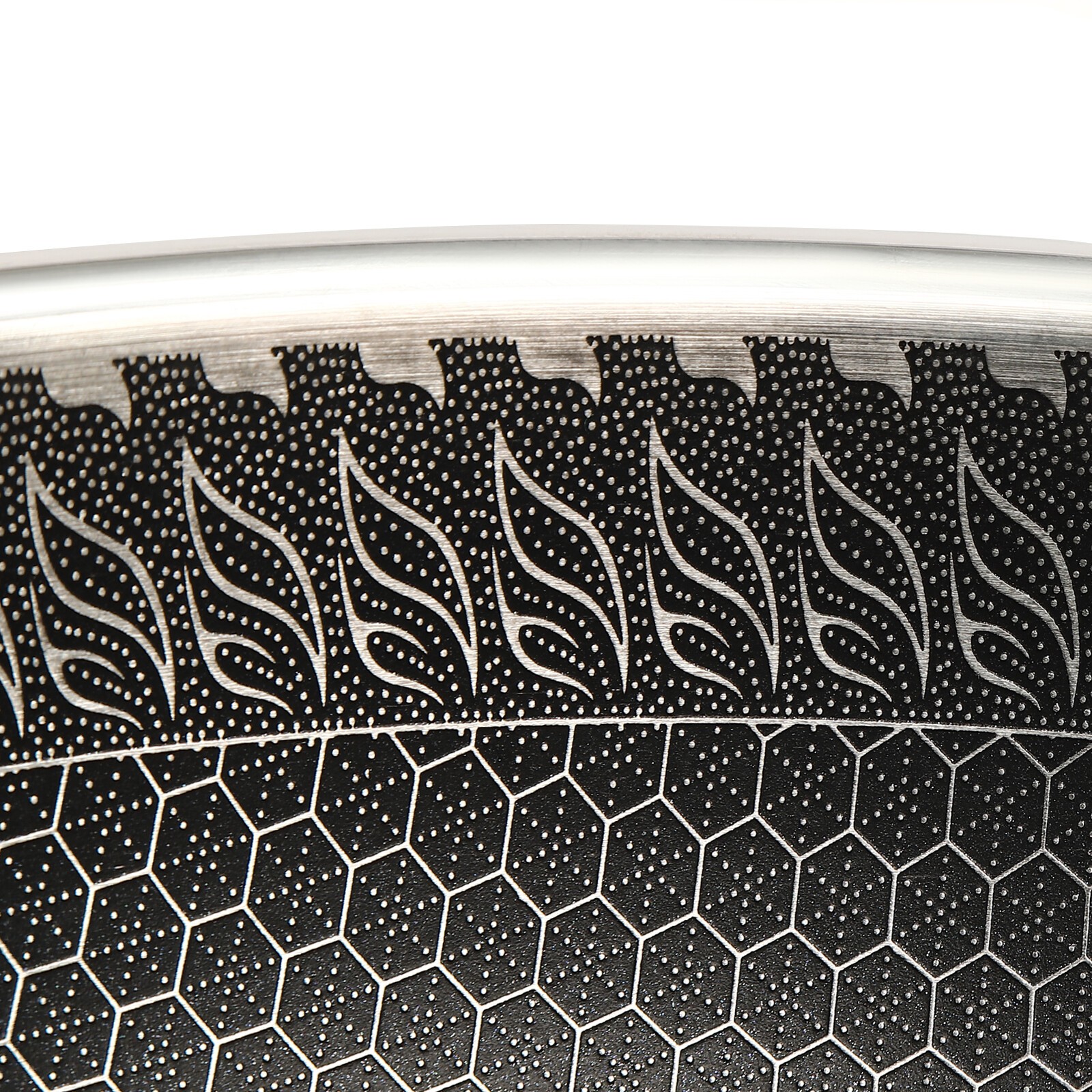 Large Honeycomb Wok Pan with Lid & Stainless Steel Steamer Cooking Pot Nonstick